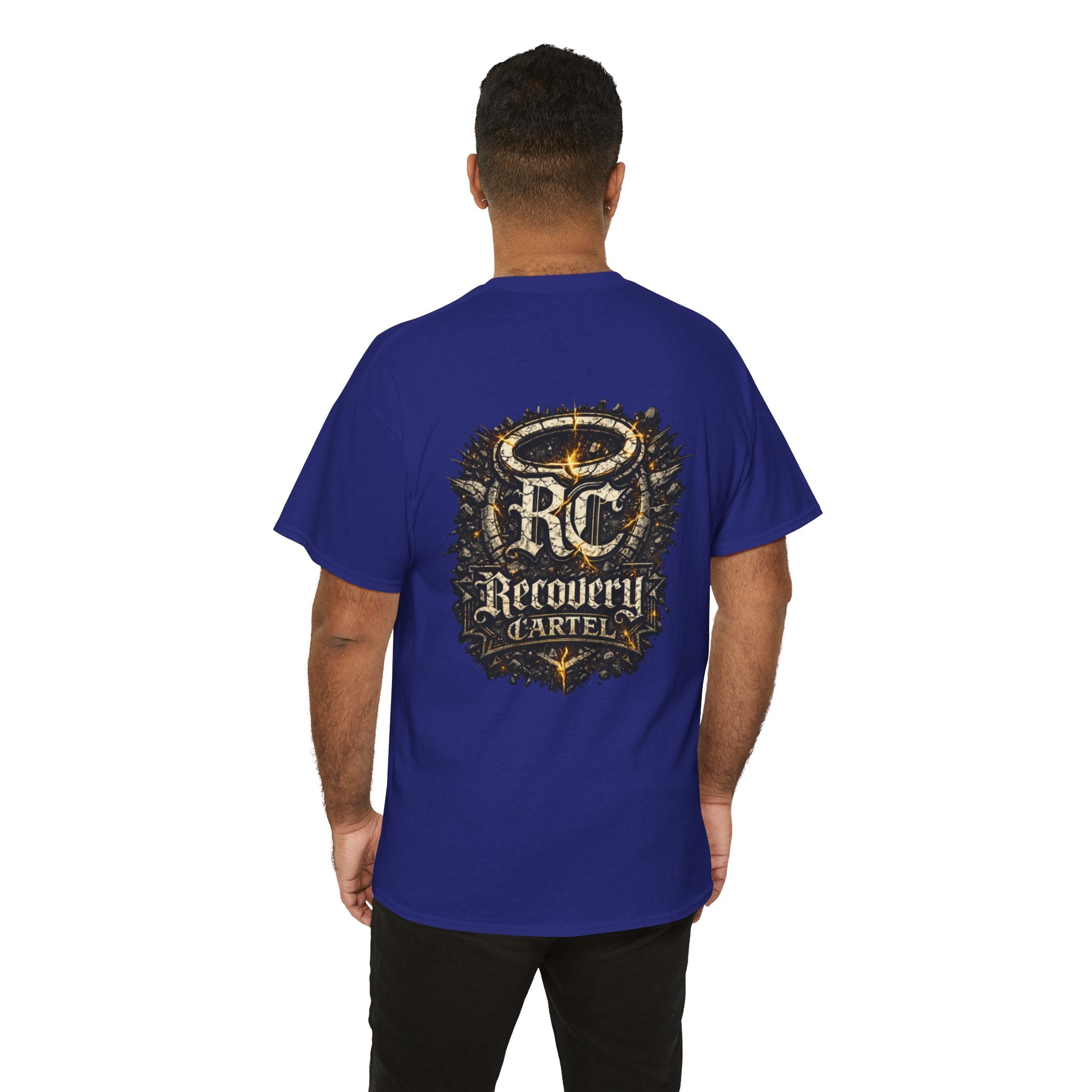 Recovery Cartel Signature Tee with "From Hell to Healing" on the front