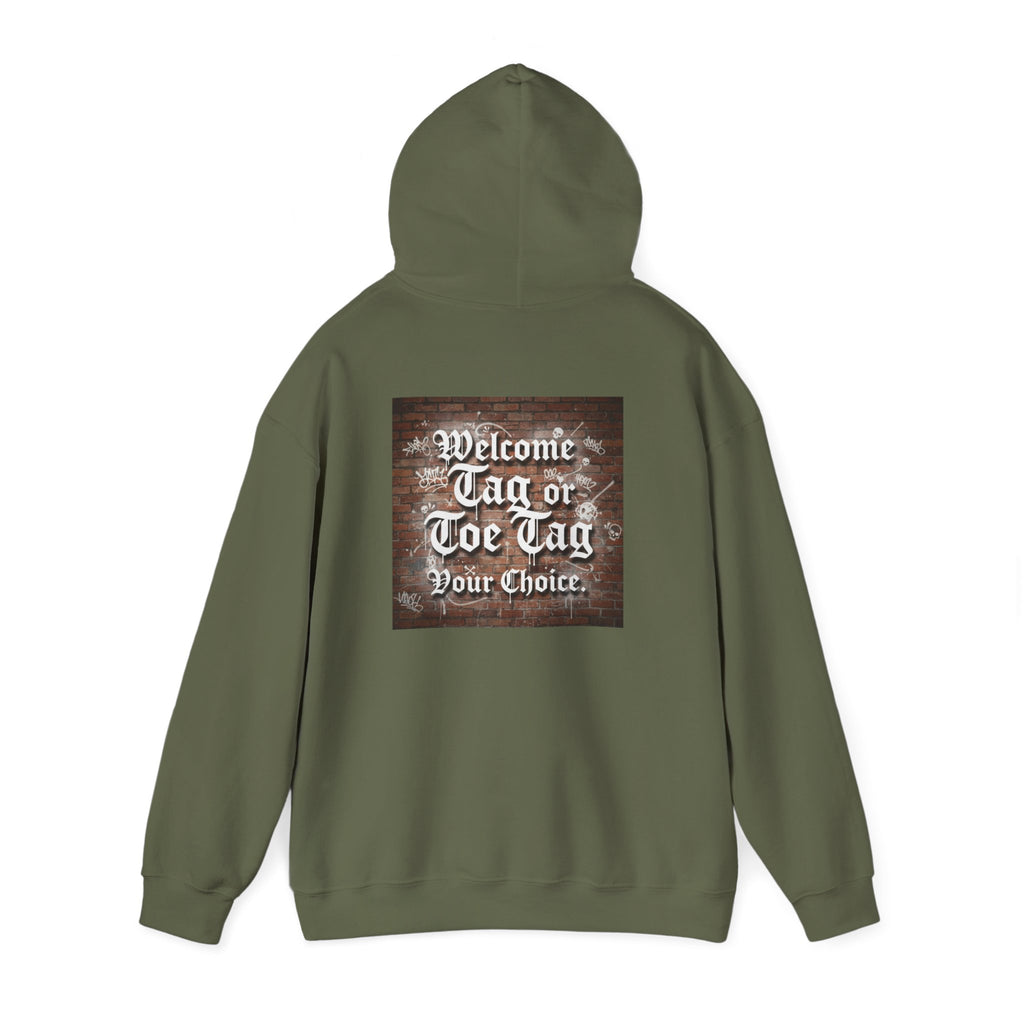 Recovery Carter Hoodie — "Welcome Tag or Toe Tag" Back Graphic