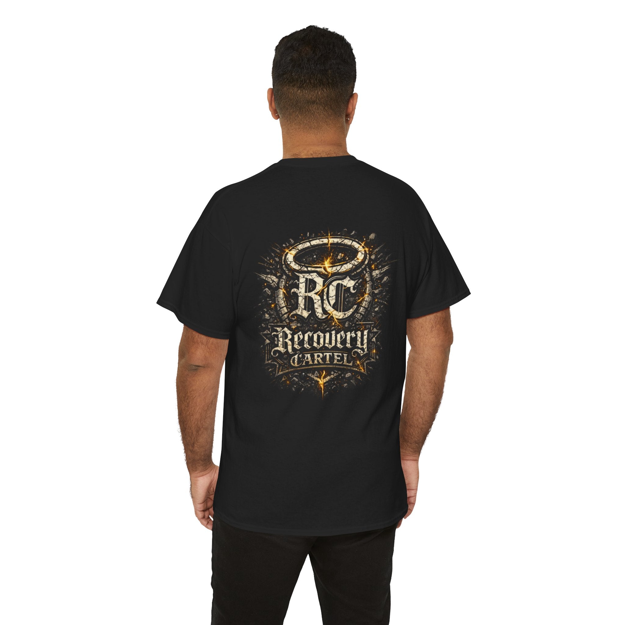 Recovery Cartel Signature Tee with "From Hell to Healing" on the front