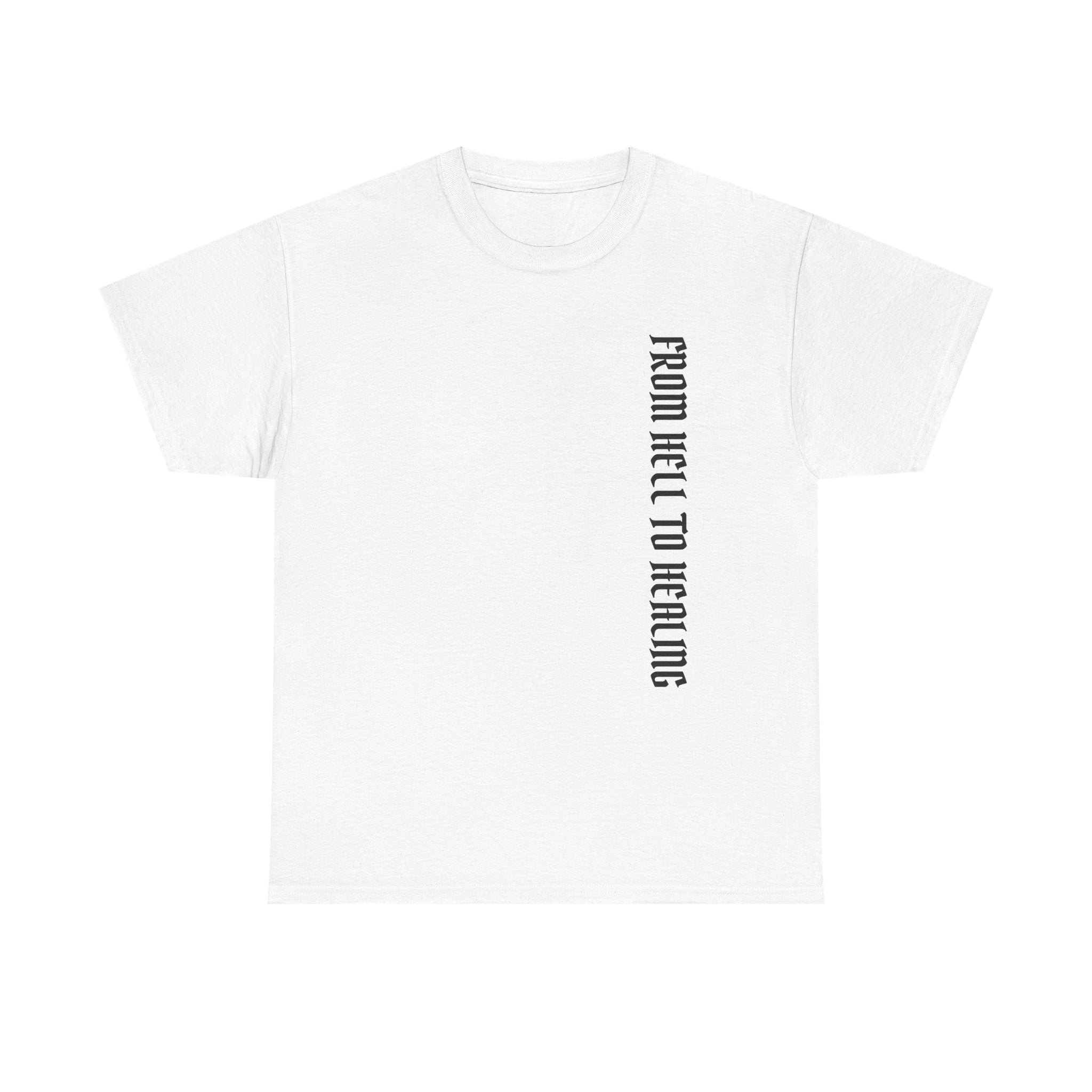 Recovery Cartel Signature Tee with "From Hell to Healing" on the front
