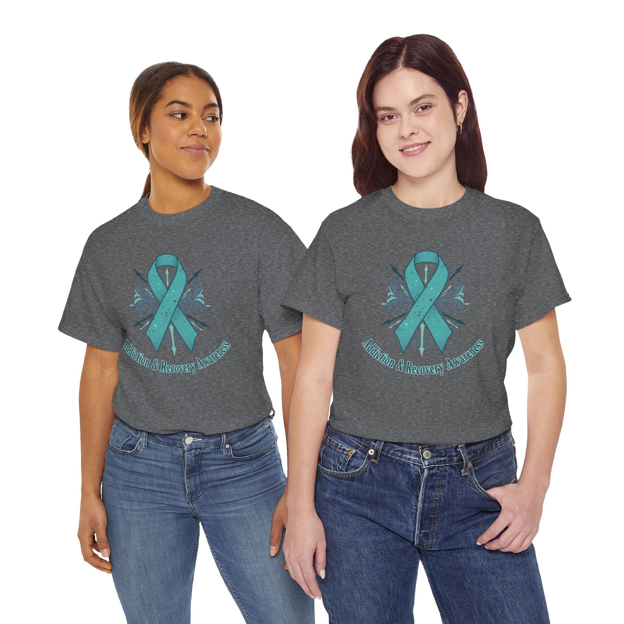 Addiction & Recovery Awareness Ribbon Tee — Teal Support Awareness T-Shirt