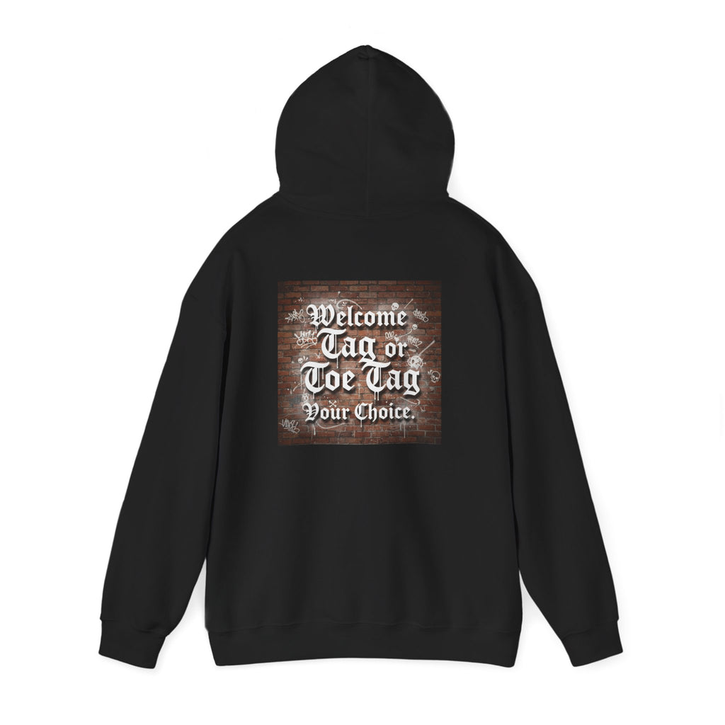 Recovery Carter Hoodie — "Welcome Tag or Toe Tag" Back Graphic