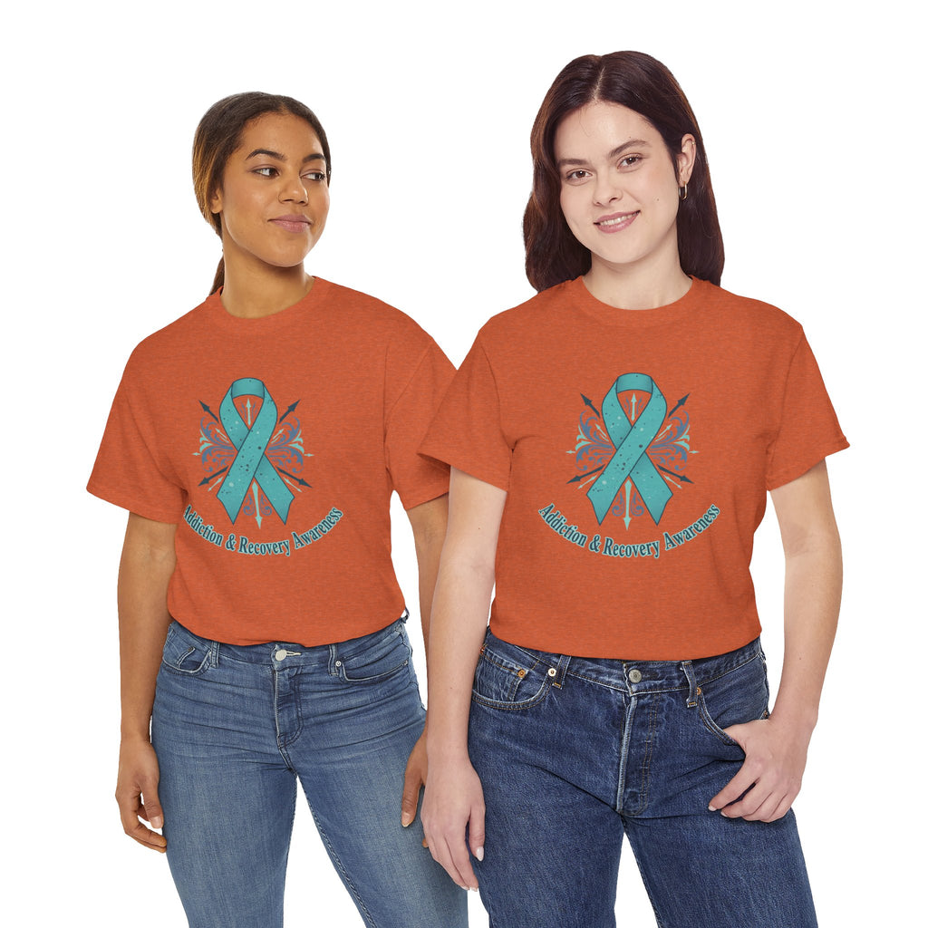 Addiction & Recovery Awareness Ribbon Tee — Teal Support Awareness T-Shirt