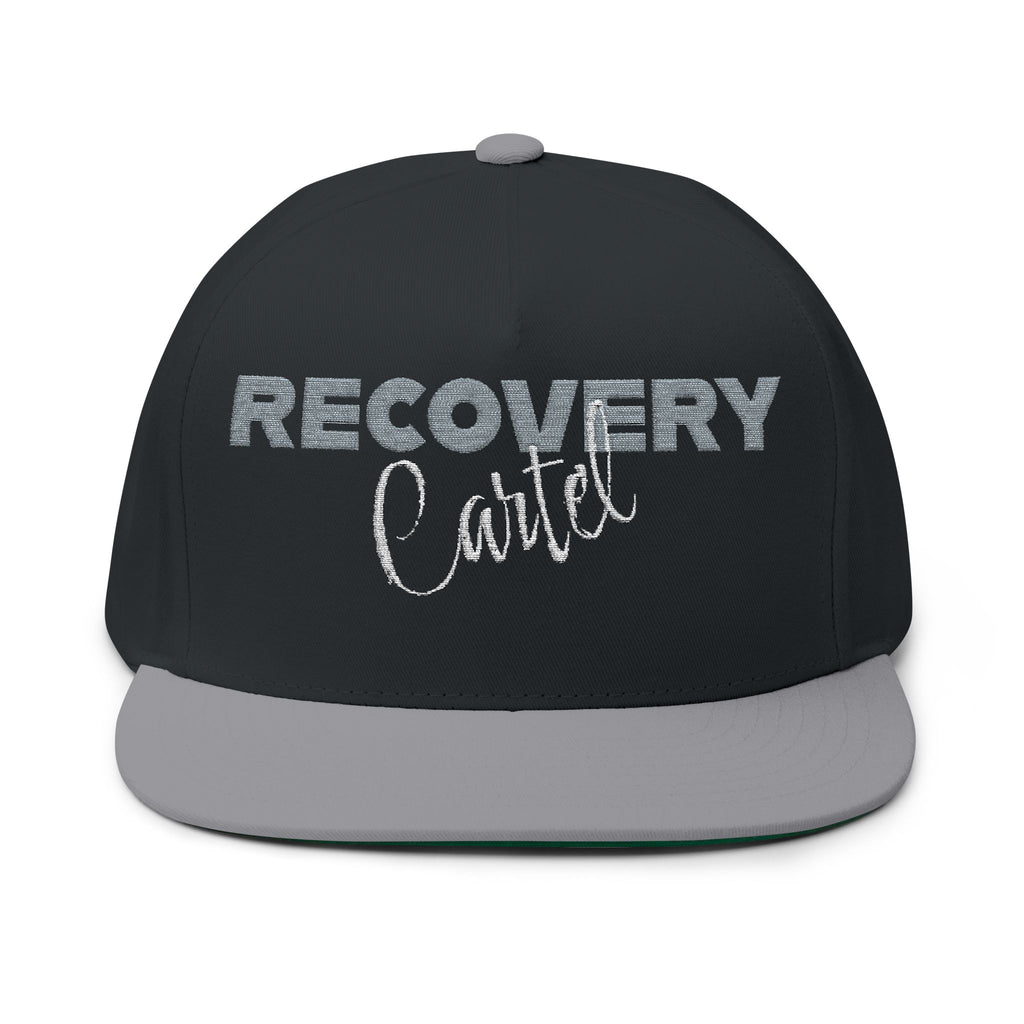 Recovery Cartel Embroidered Flat Bill Cap — Bold Sobriety Snapback for Recovery Support