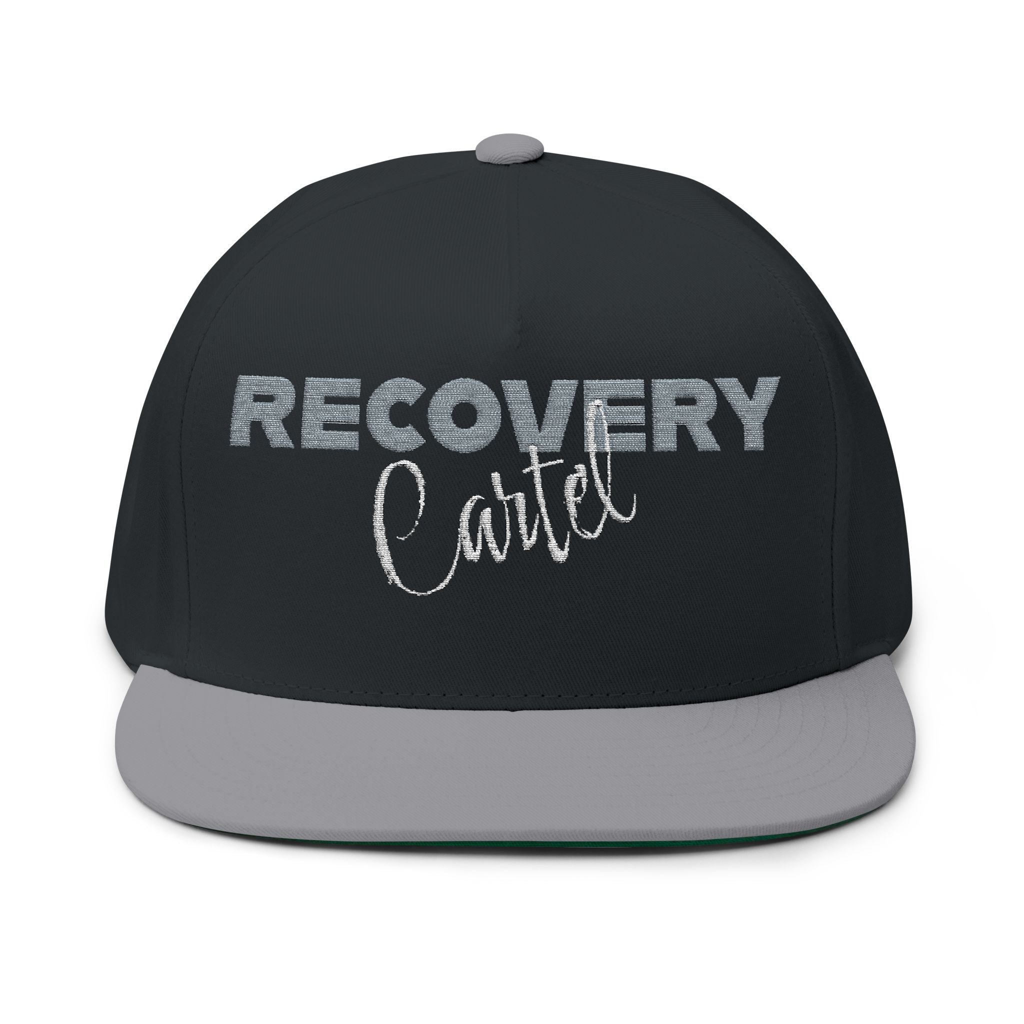 Recovery Cartel Embroidered Flat Bill Cap — Bold Sobriety Snapback for Recovery Support