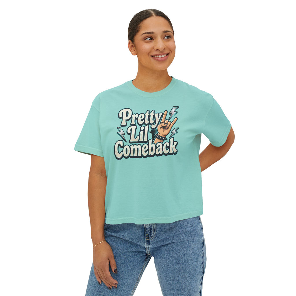Pretty Lil Comeback Boxy Tee — Recovery Cartel Graphic Women’s Crop Shirt