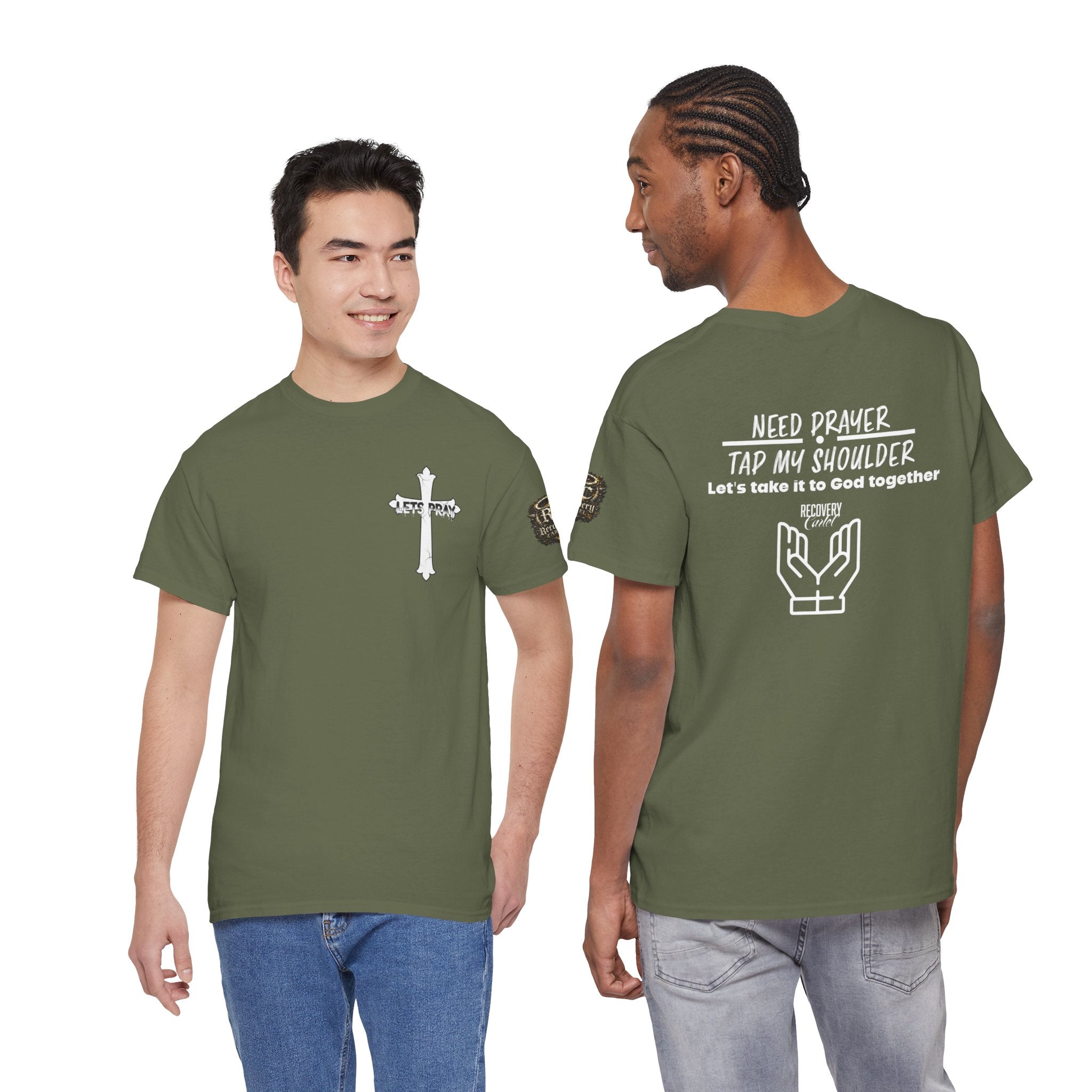 T-Shirt - Prayer Ministry  Need Prayer? Tap My Shoulder by Recovery Cartel
