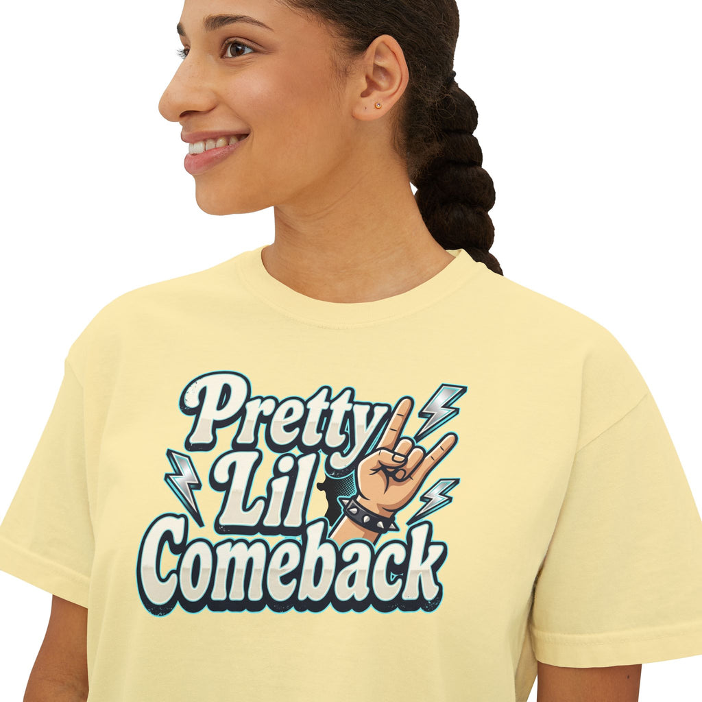 Pretty Lil Comeback Boxy Tee — Recovery Cartel Graphic Women’s Crop Shirt