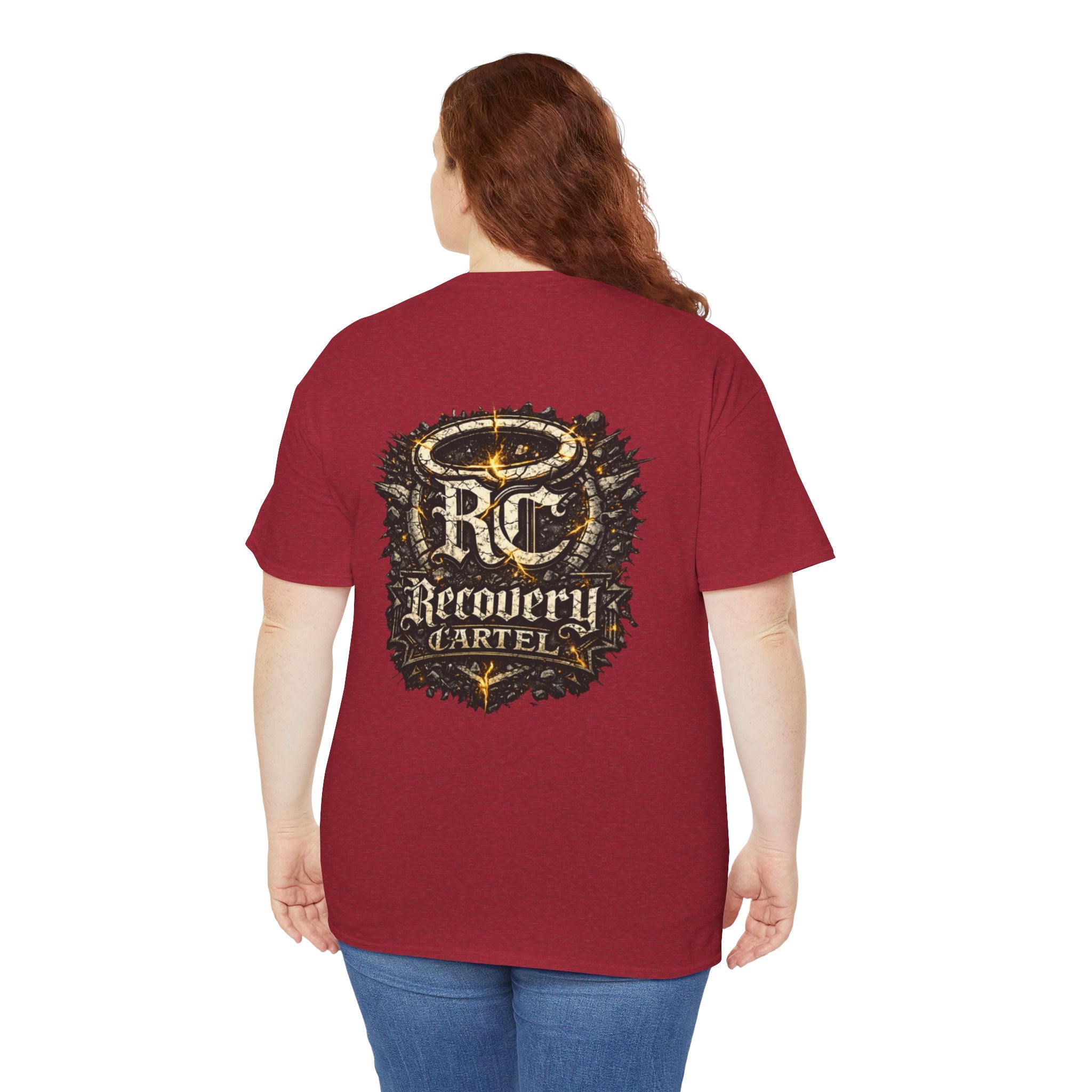 Recovery Cartel Signature Tee with "From Hell to Healing" on the front