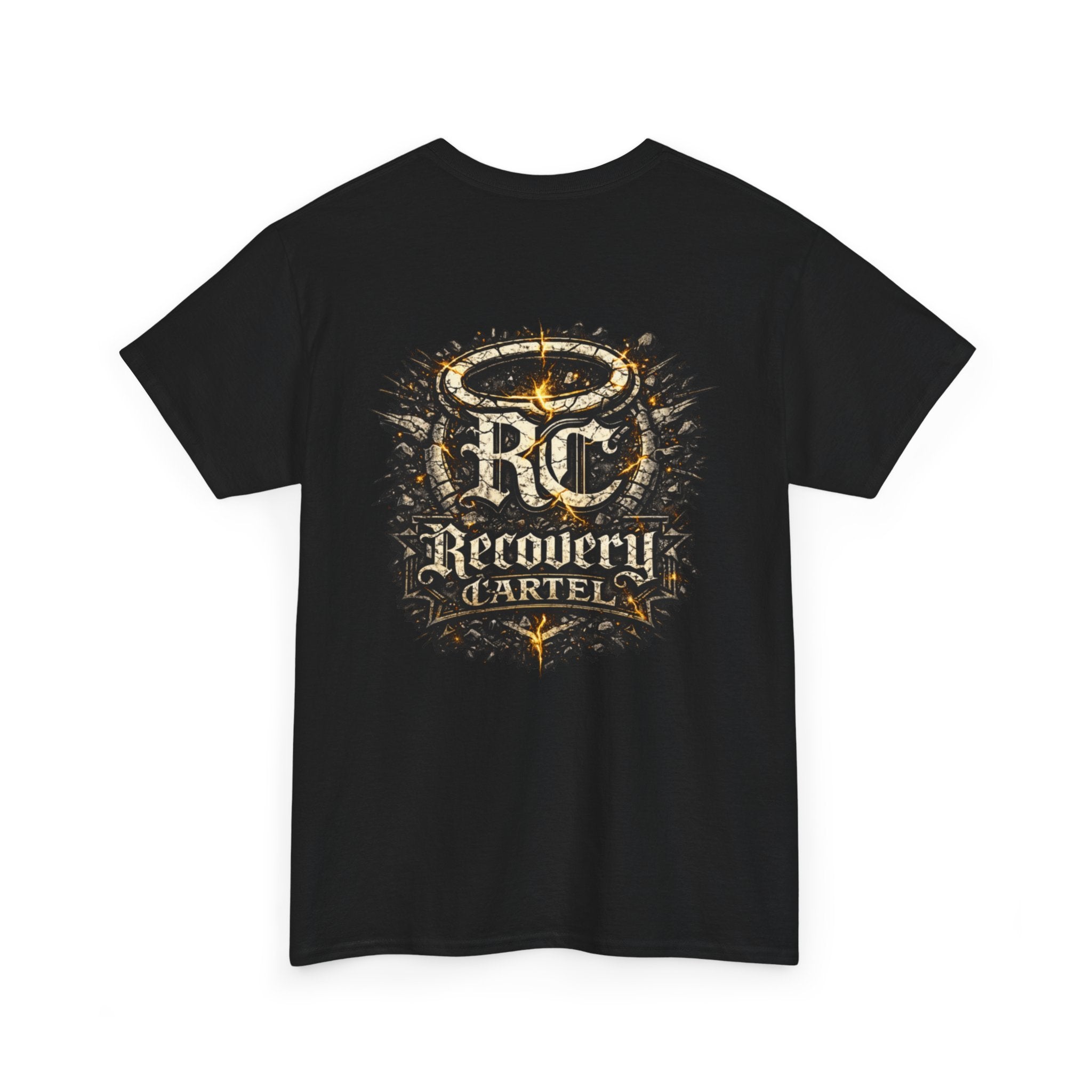Recovery Cartel Signature Tee with "From Hell to Healing" on the front
