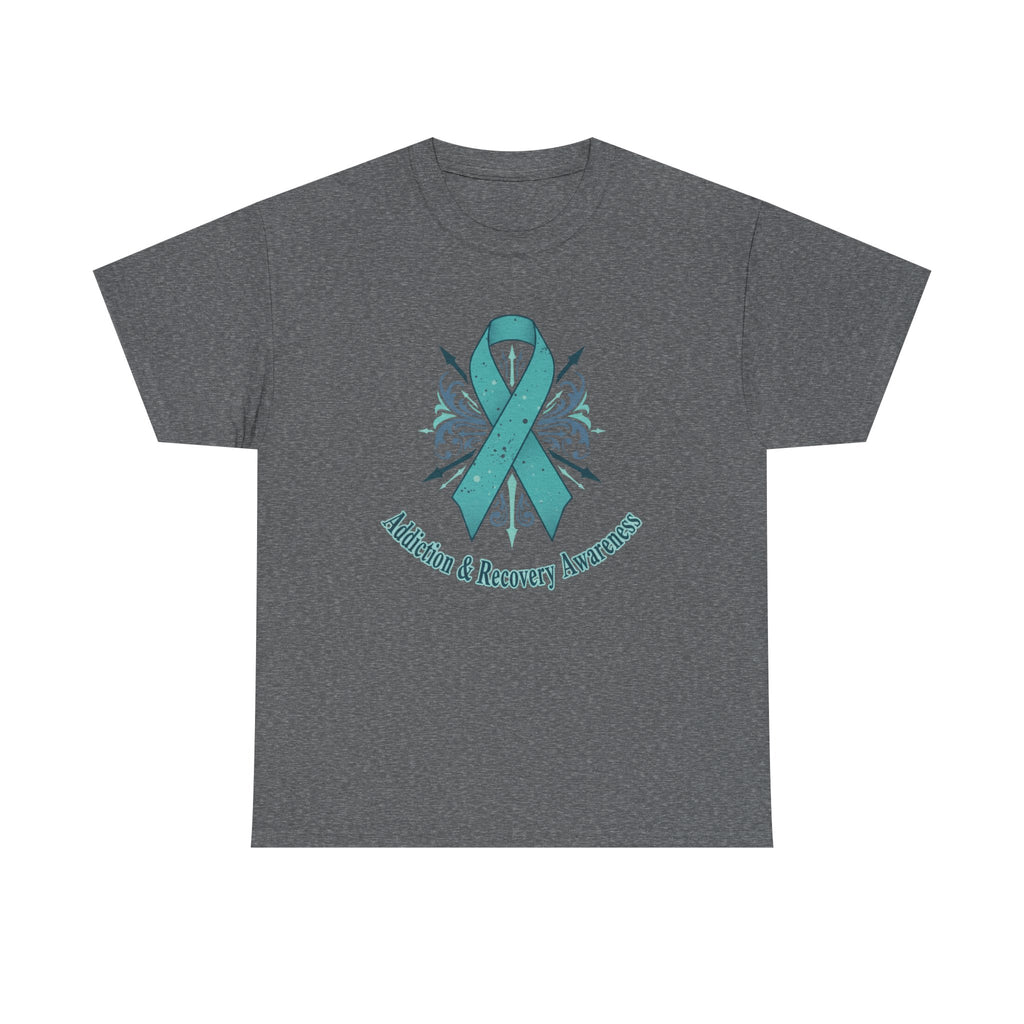 Addiction & Recovery Awareness Ribbon Tee — Teal Support Awareness T-Shirt