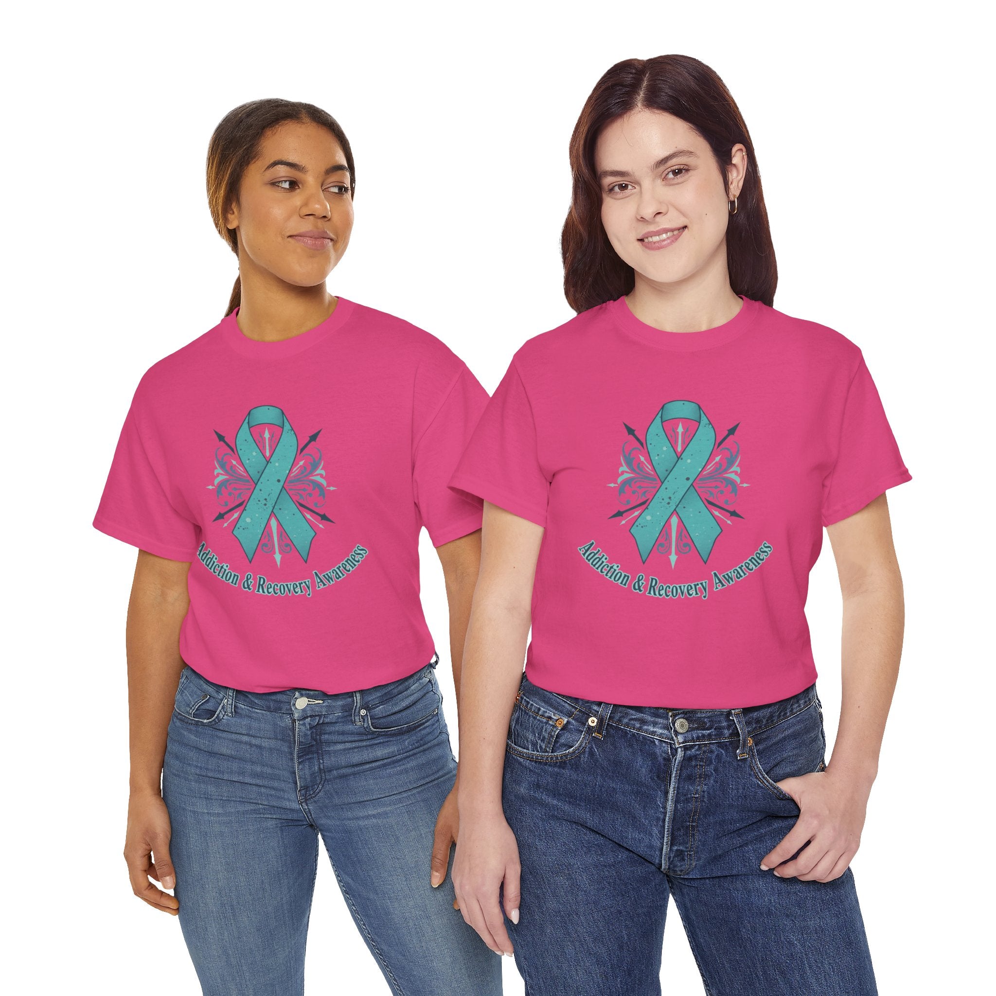 Addiction & Recovery Awareness Ribbon Tee — Teal Support Awareness T-Shirt