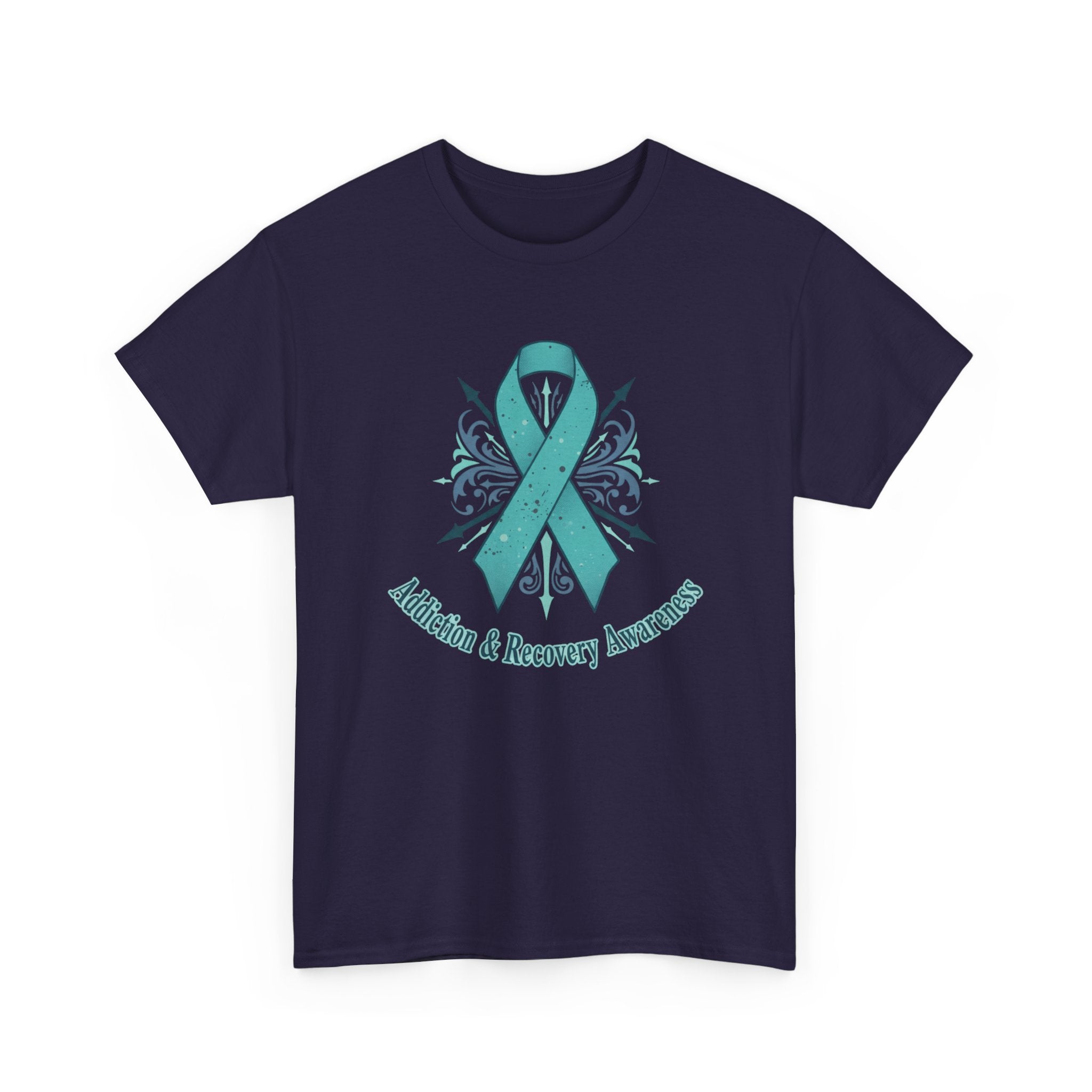 Addiction & Recovery Awareness Ribbon Tee — Teal Support Awareness T-Shirt