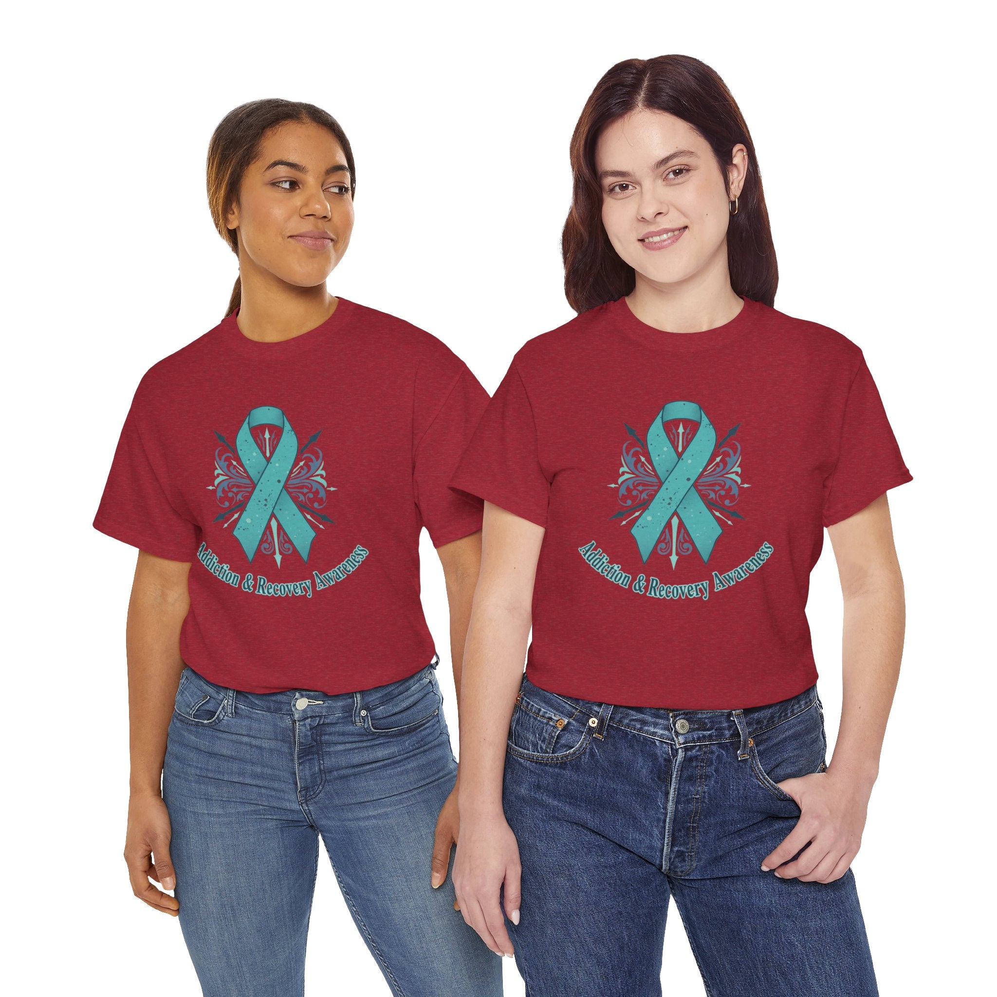 Addiction & Recovery Awareness Ribbon Tee — Teal Support Awareness T-Shirt