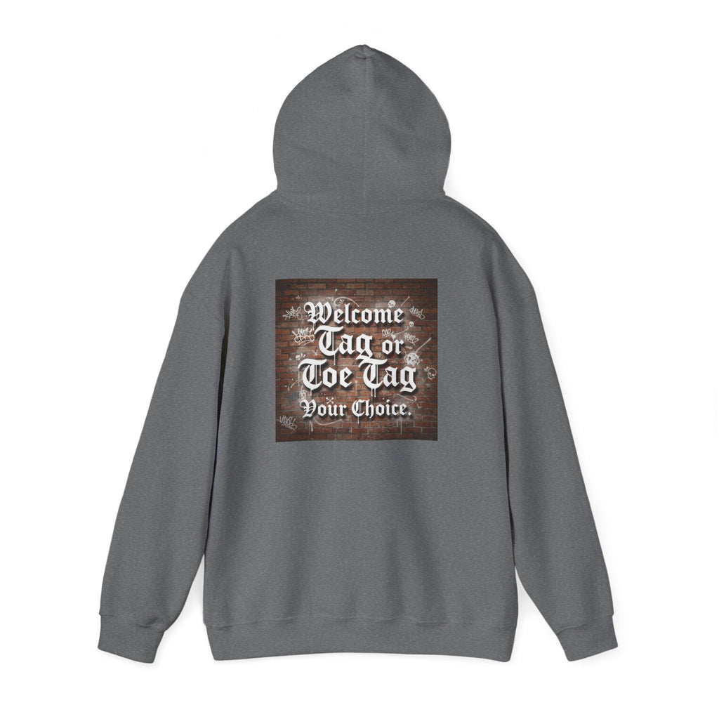 Recovery Carter Hoodie — "Welcome Tag or Toe Tag" Back Graphic