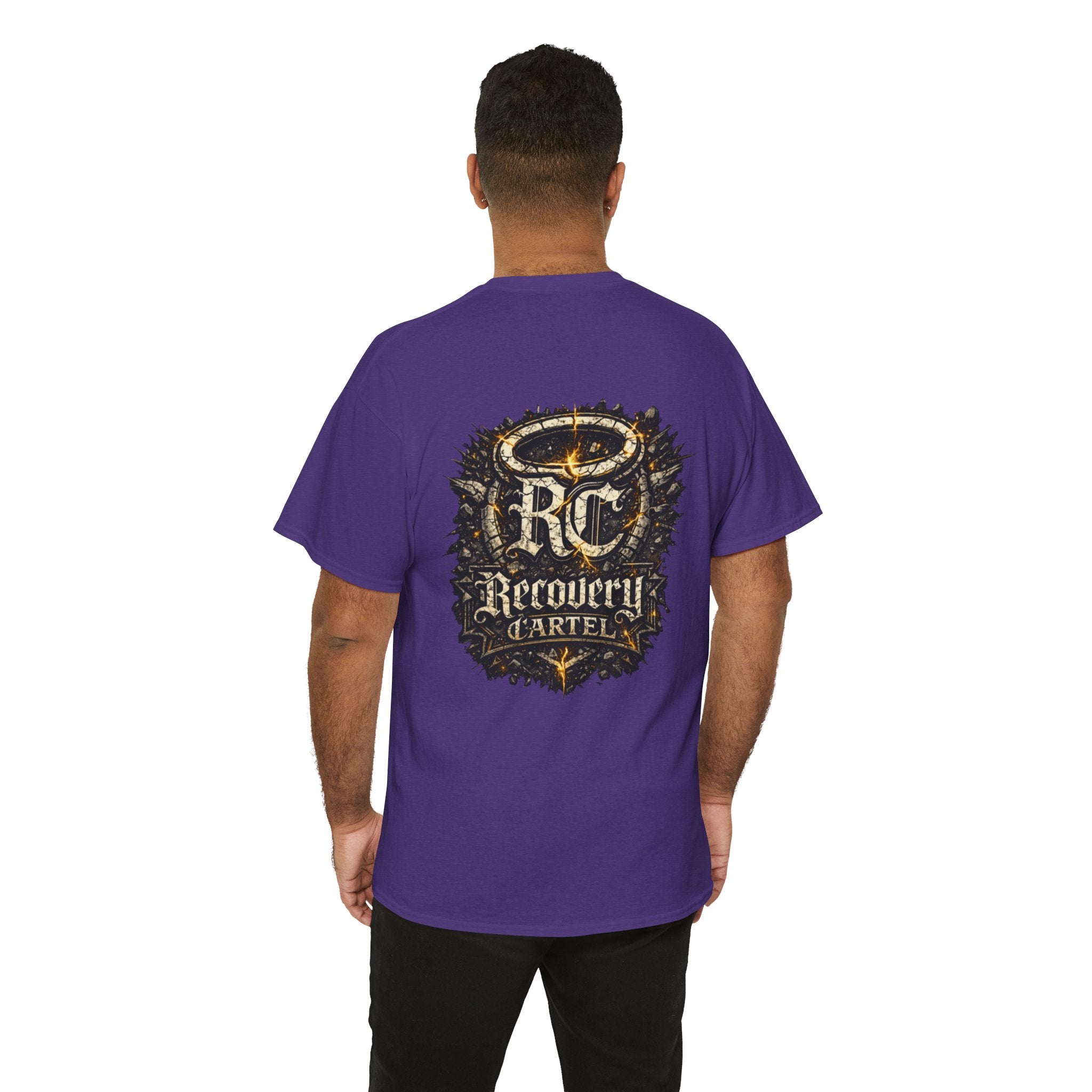Recovery Cartel Signature Tee with "From Hell to Healing" on the front