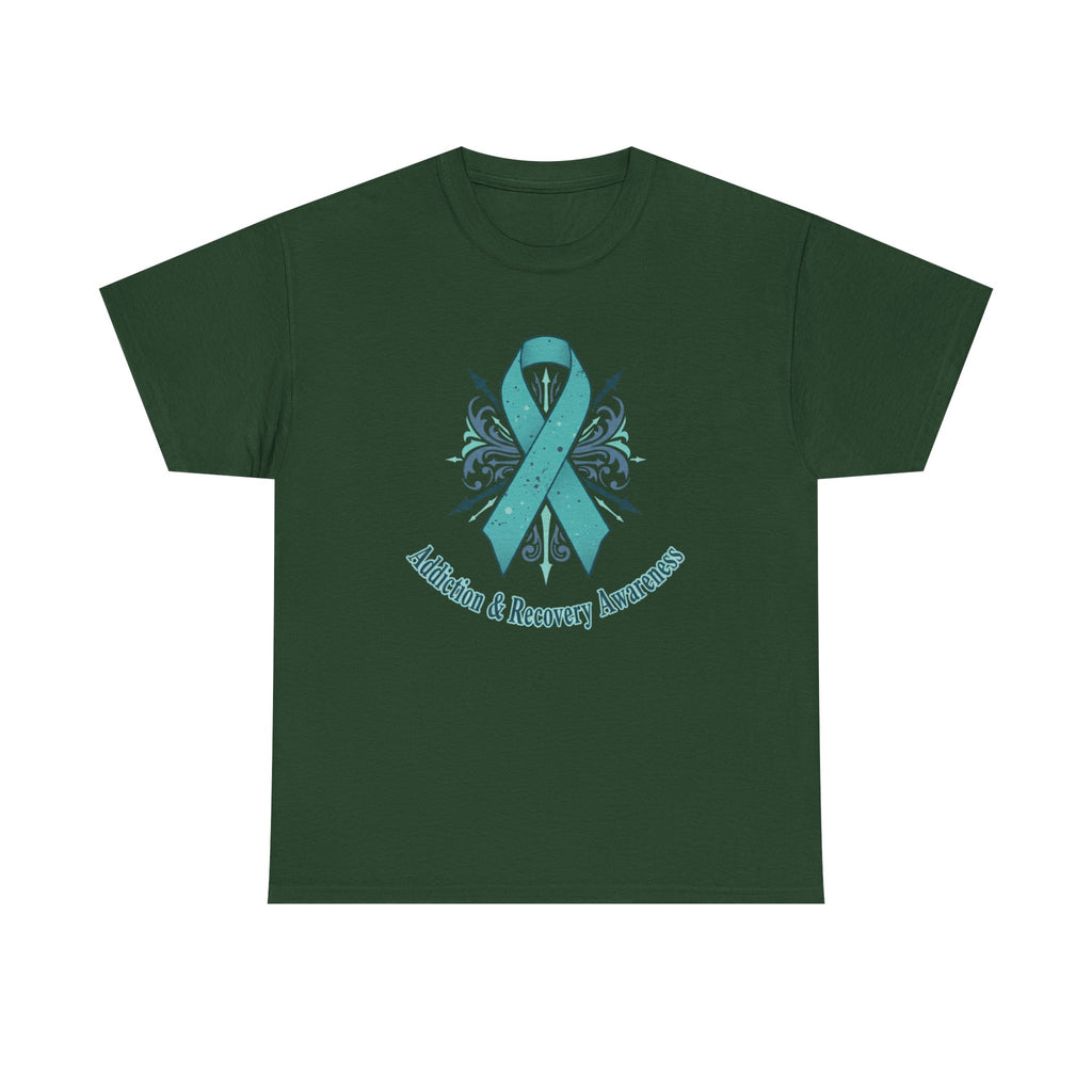Addiction & Recovery Awareness Ribbon Tee — Teal Support Awareness T-Shirt