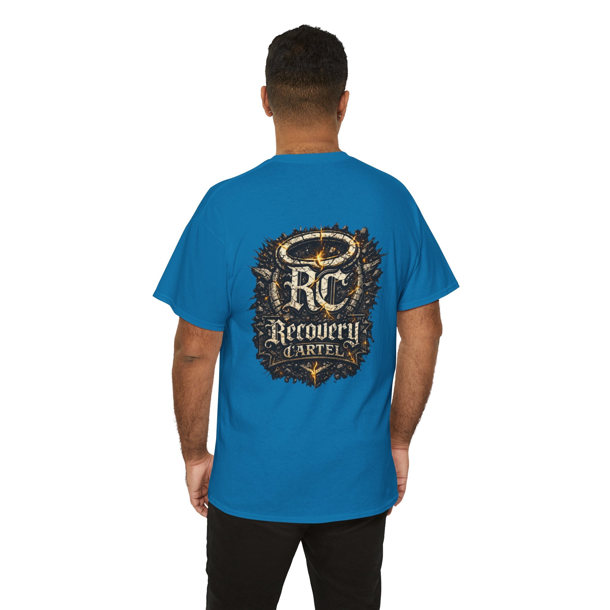 Recovery Cartel Signature Tee with "From Hell to Healing" on the front