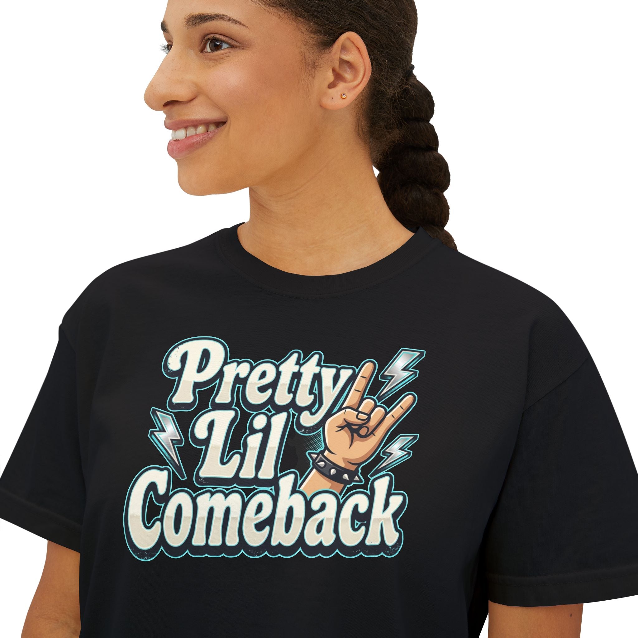 Pretty Lil Comeback Boxy Tee — Recovery Cartel Graphic Women’s Crop Shirt