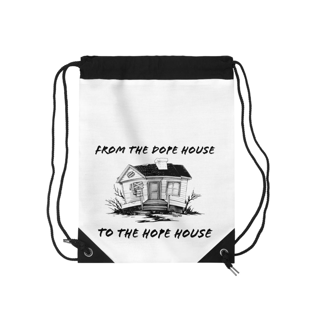 Recovery Cartel Drawstring Bag – "From the Dope House to the Hope House" Inspirational Gym Sack