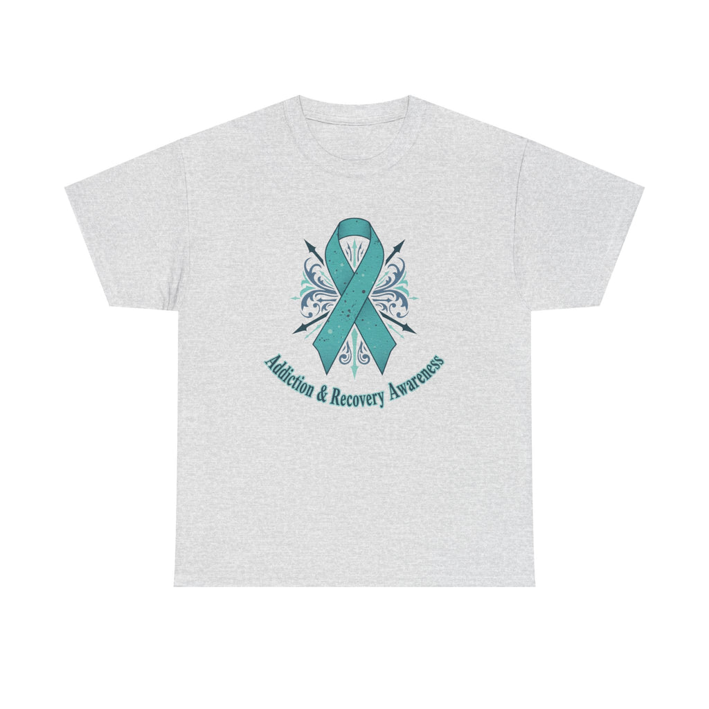 Addiction & Recovery Awareness Ribbon Tee — Teal Support Awareness T-Shirt