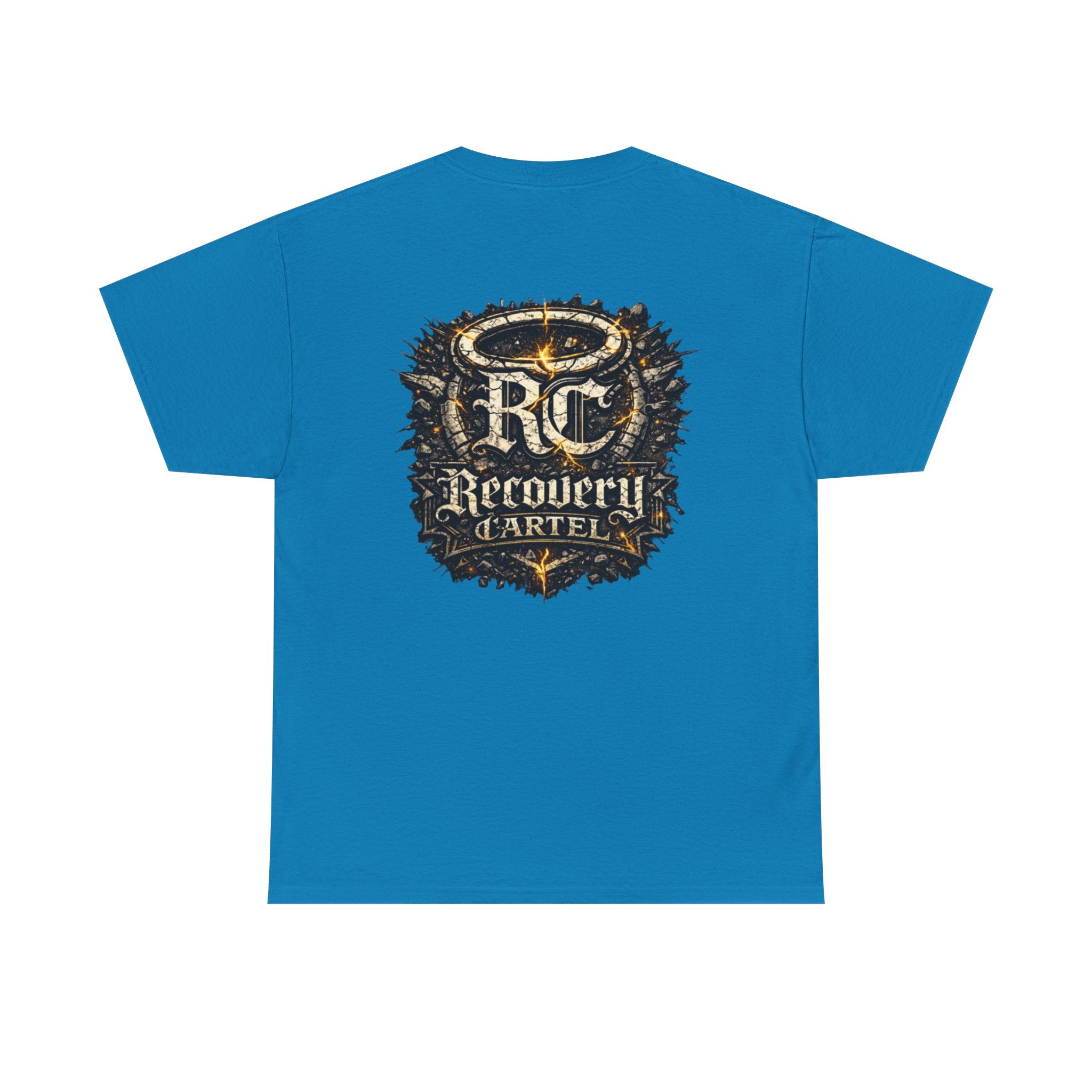 Recovery Cartel Signature Tee with "From Hell to Healing" on the front