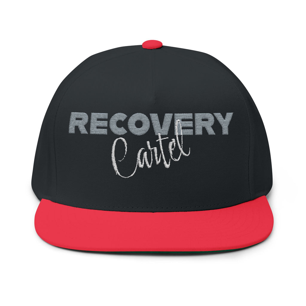 Recovery Cartel Embroidered Flat Bill Cap — Bold Sobriety Snapback for Recovery Support
