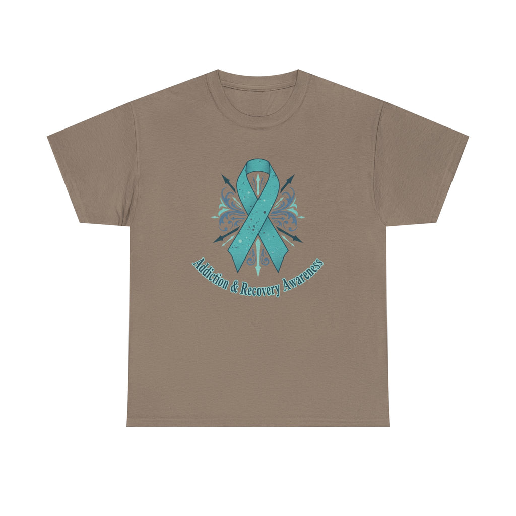 Addiction & Recovery Awareness Ribbon Tee — Teal Support Awareness T-Shirt