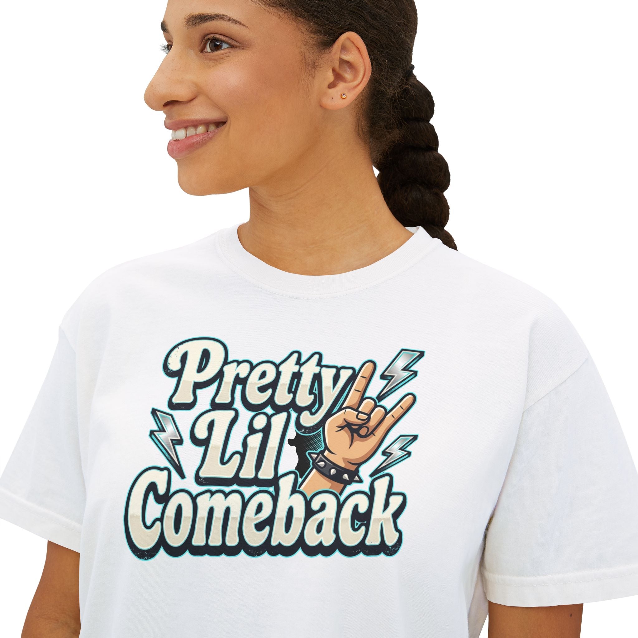 Pretty Lil Comeback Boxy Tee — Recovery Cartel Graphic Women’s Crop Shirt