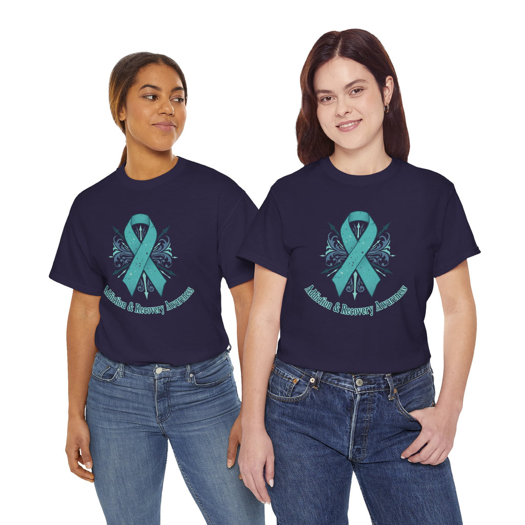 Addiction & Recovery Awareness Ribbon Tee — Teal Support Awareness T-Shirt