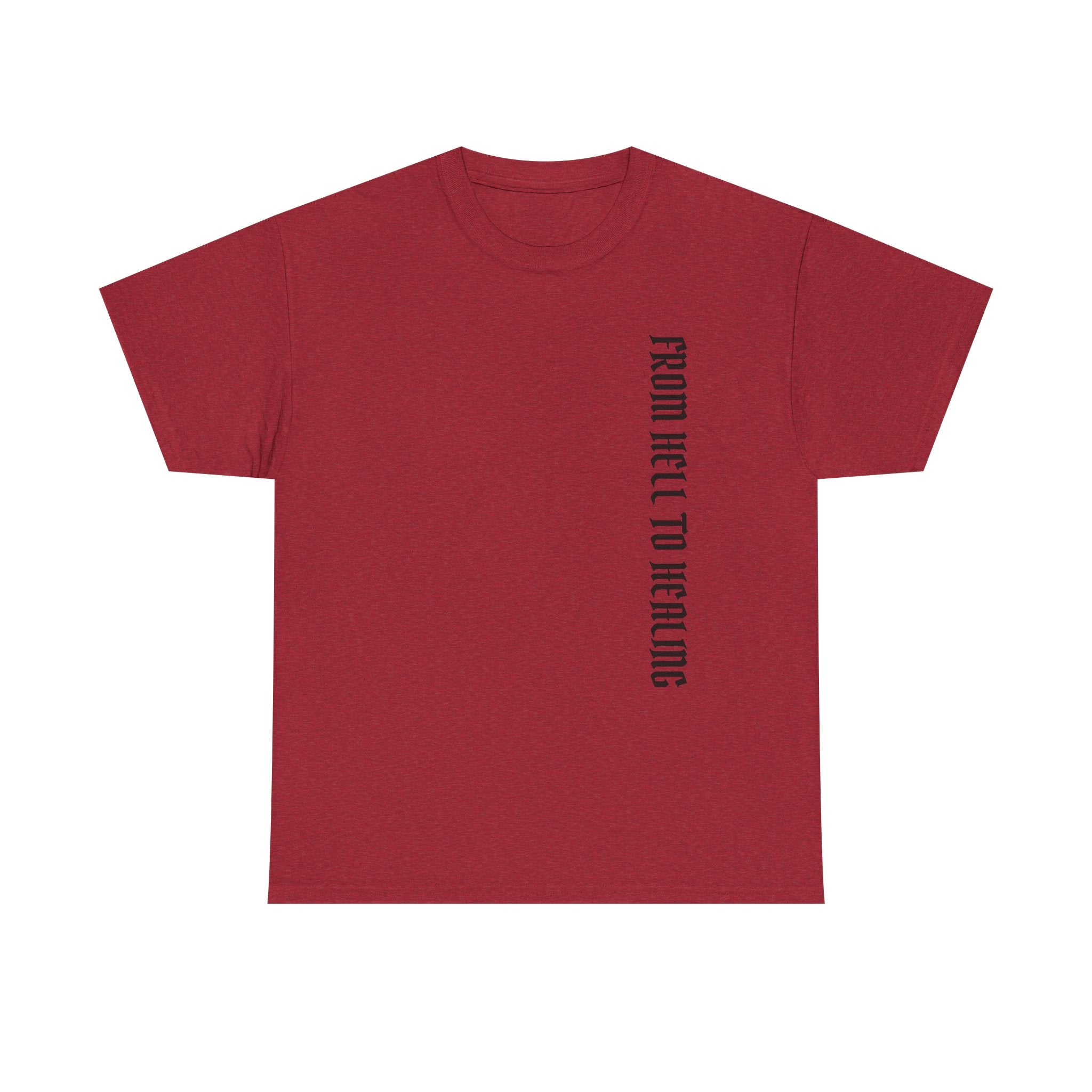 Recovery Cartel Signature Tee with "From Hell to Healing" on the front