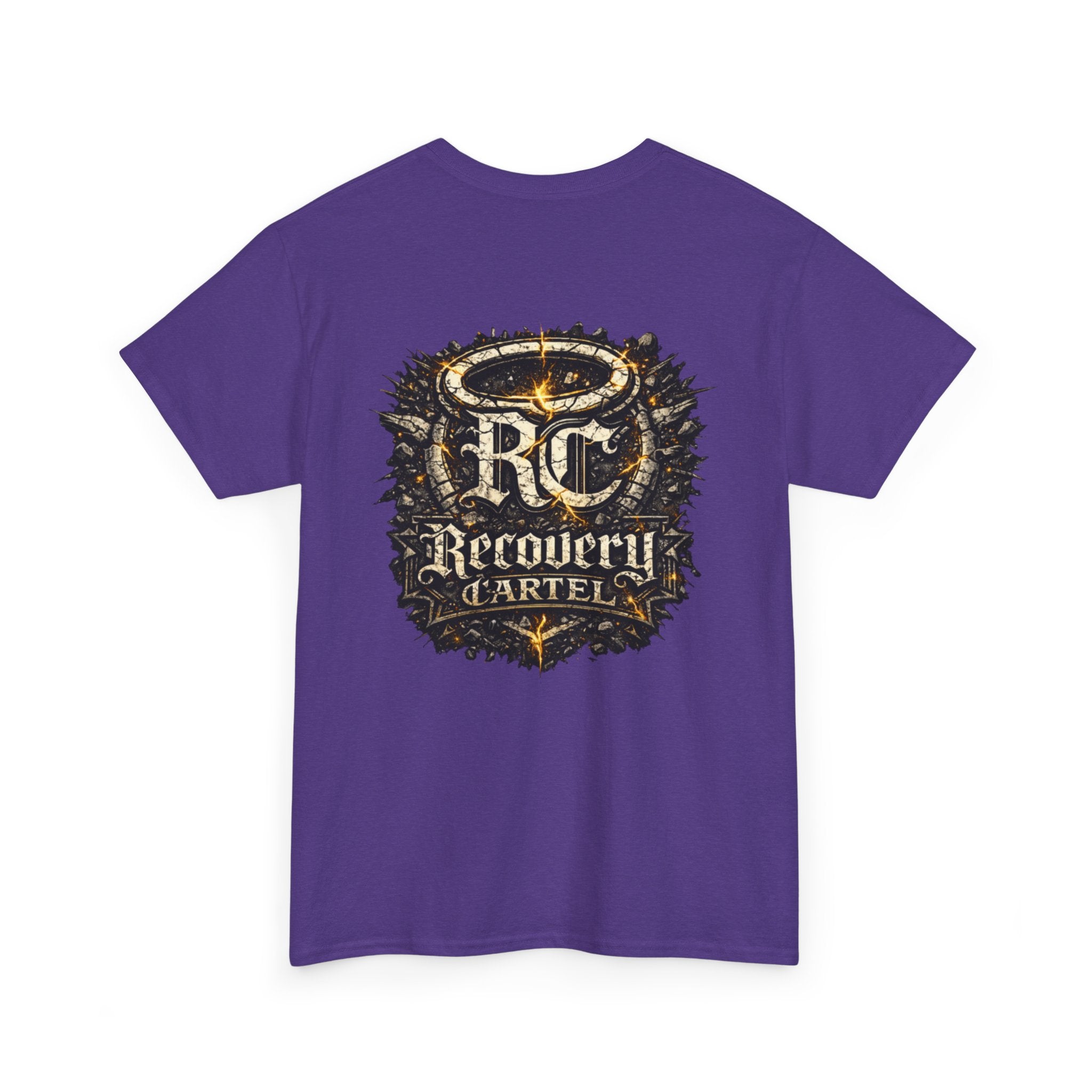 Recovery Cartel Signature Tee with "From Hell to Healing" on the front
