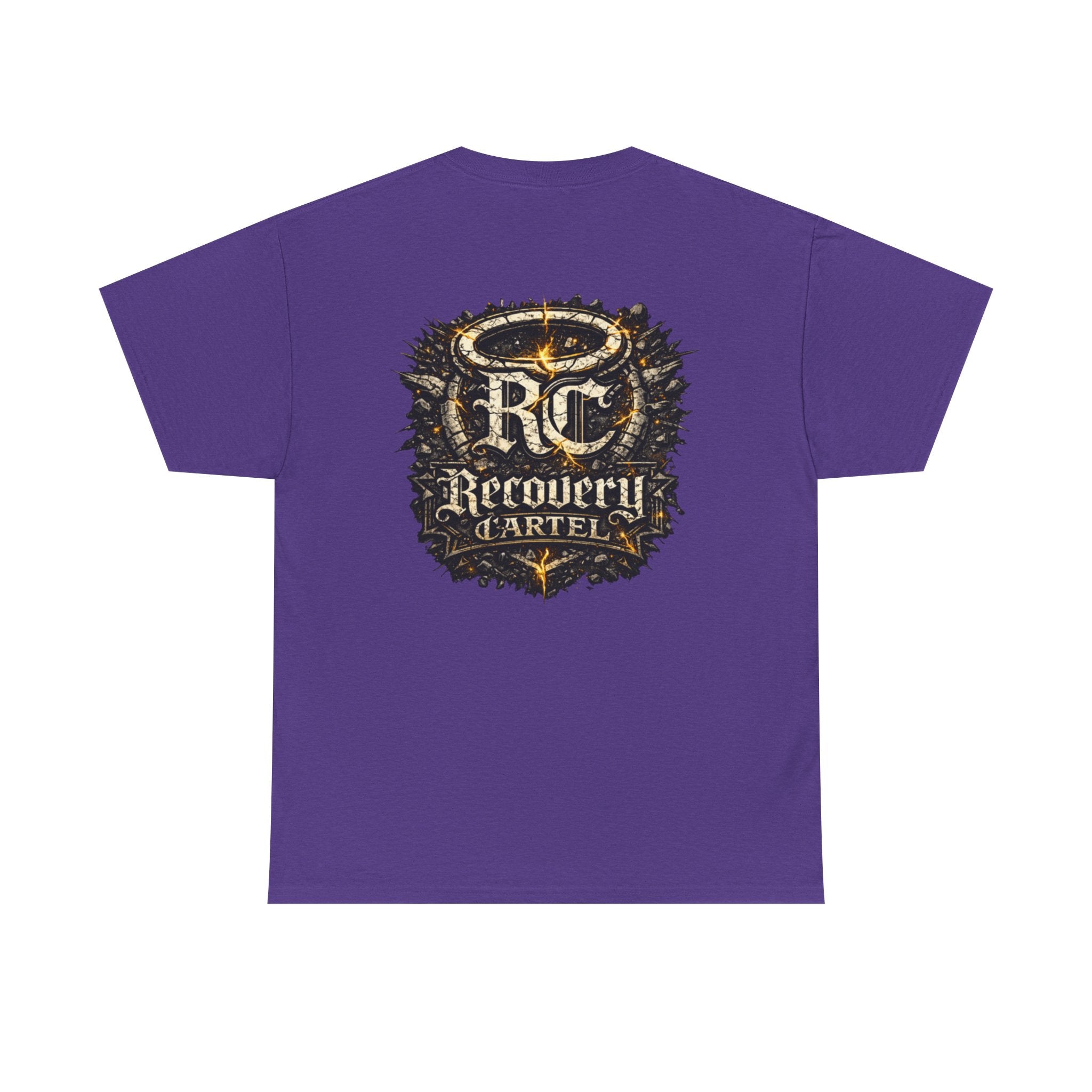 Recovery Cartel Signature Tee with "From Hell to Healing" on the front