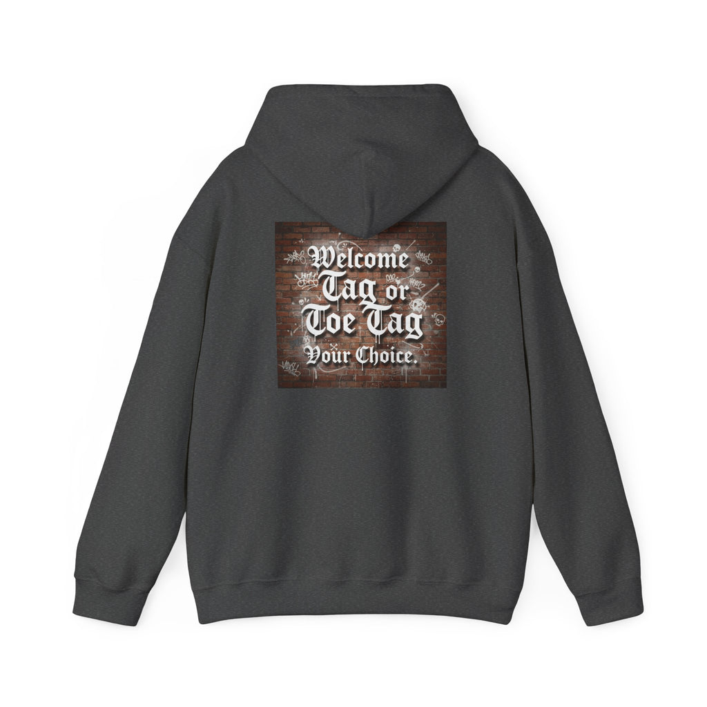 Recovery Carter Hoodie — "Welcome Tag or Toe Tag" Back Graphic