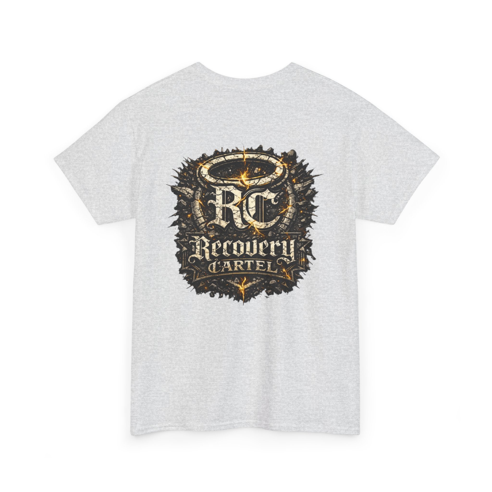 Recovery Cartel Signature Tee with "From Hell to Healing" on the front