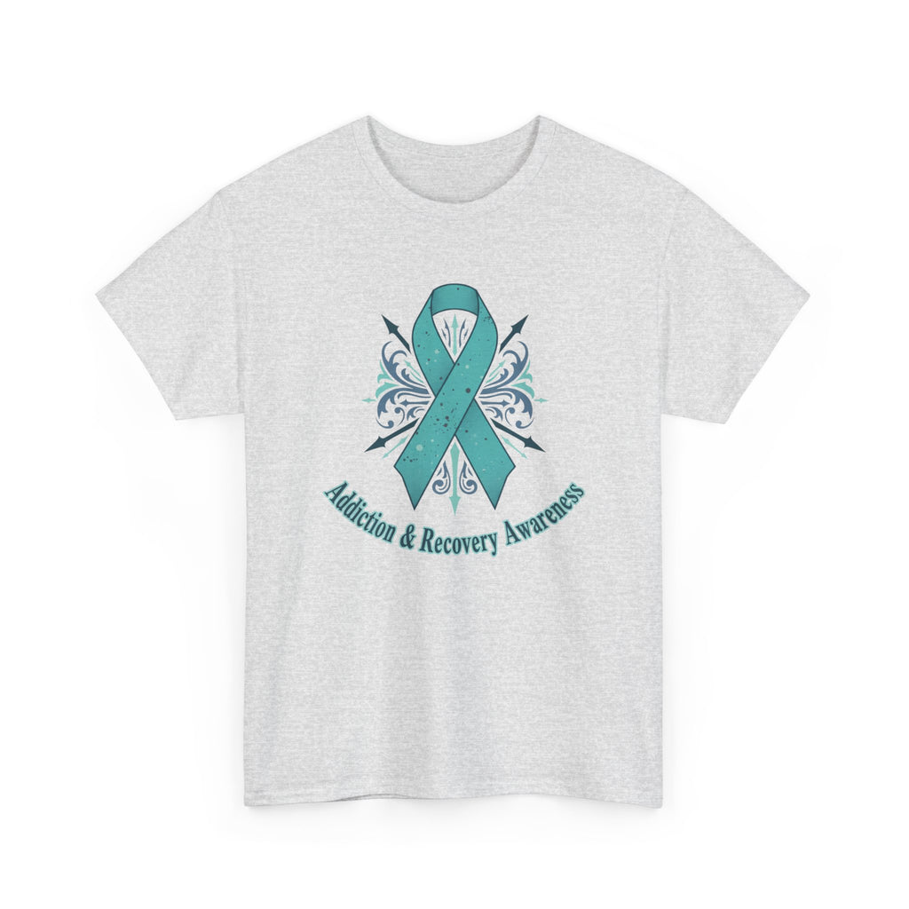 Addiction & Recovery Awareness Ribbon Tee — Teal Support Awareness T-Shirt