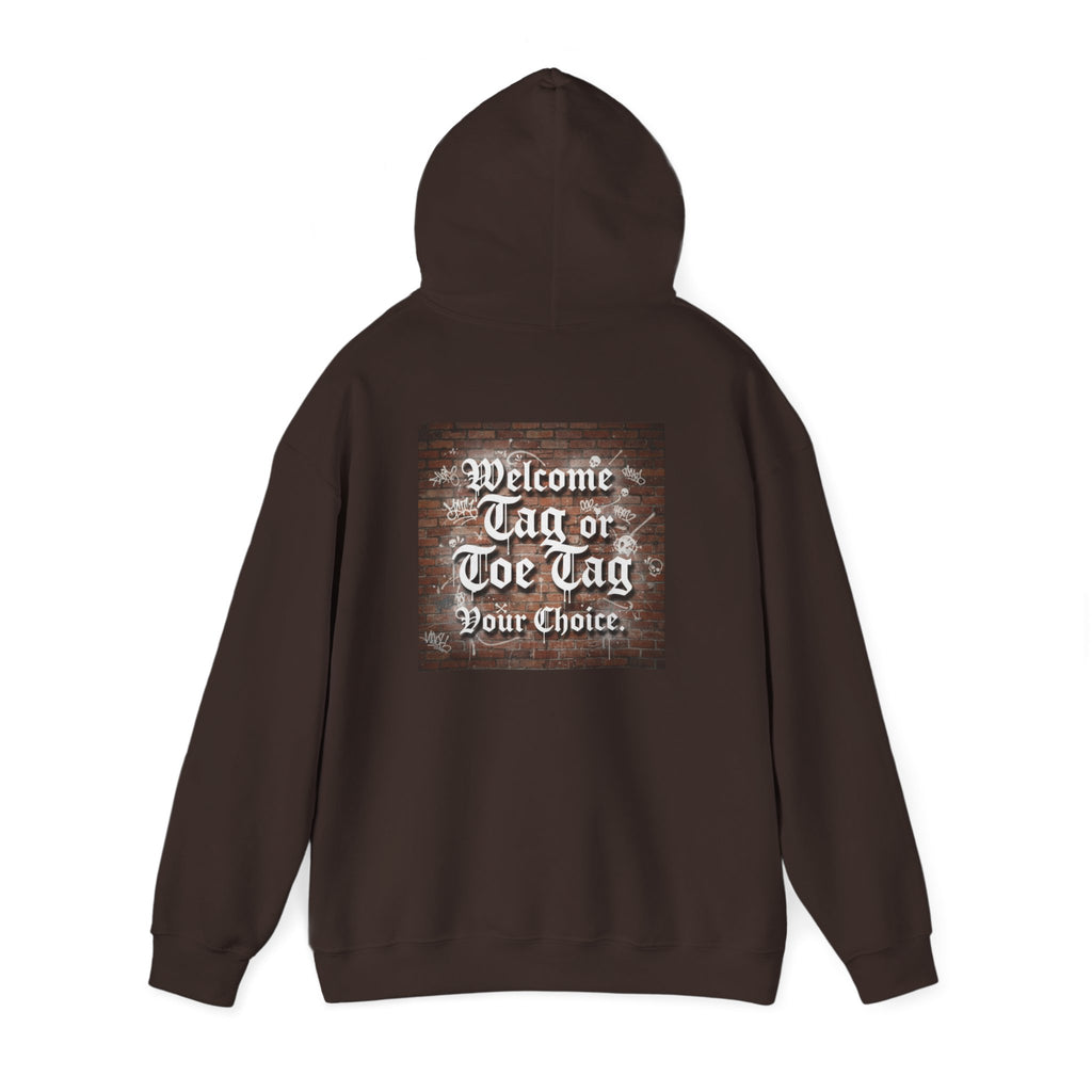 Recovery Carter Hoodie — "Welcome Tag or Toe Tag" Back Graphic