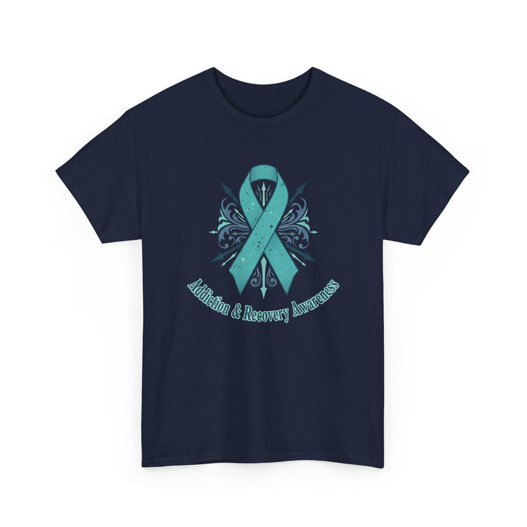 Addiction & Recovery Awareness Ribbon Tee — Teal Support Awareness T-Shirt