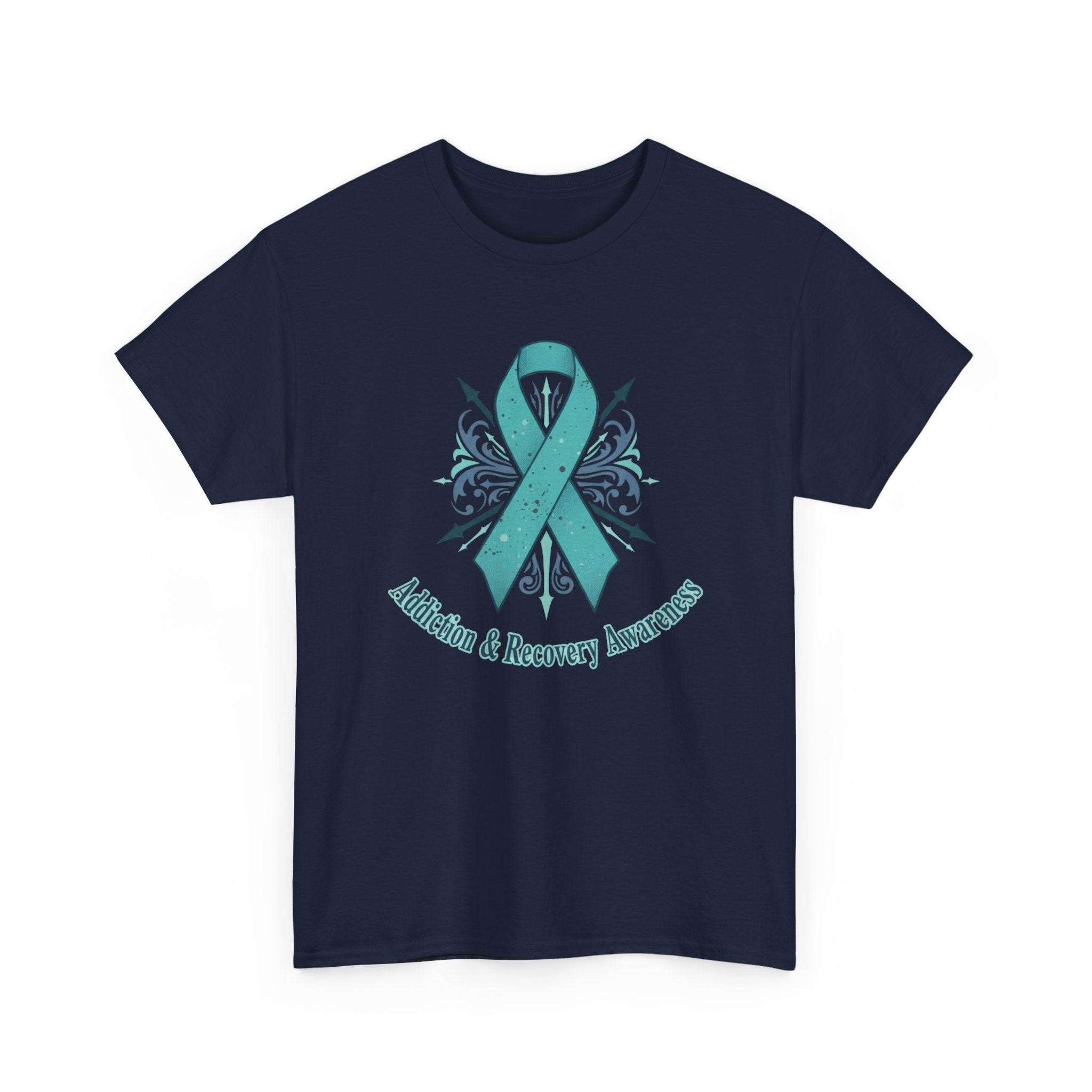 Addiction & Recovery Awareness Ribbon Tee — Teal Support Awareness T-Shirt