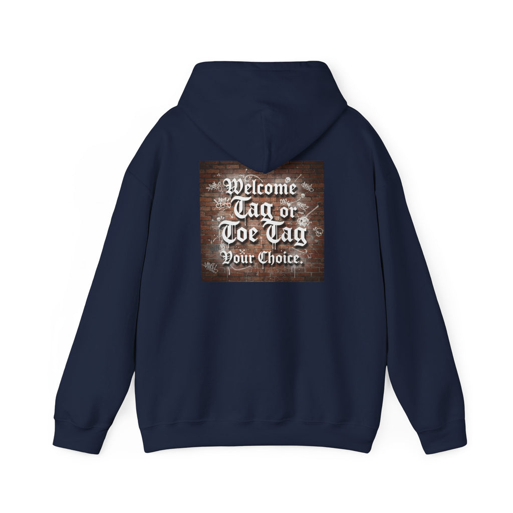 Recovery Carter Hoodie — "Welcome Tag or Toe Tag" Back Graphic