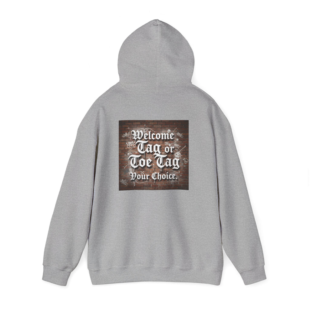 Recovery Carter Hoodie — "Welcome Tag or Toe Tag" Back Graphic