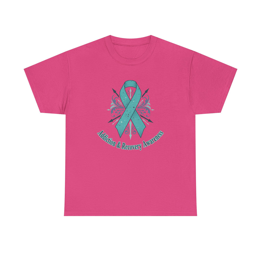 Addiction & Recovery Awareness Ribbon Tee — Teal Support Awareness T-Shirt