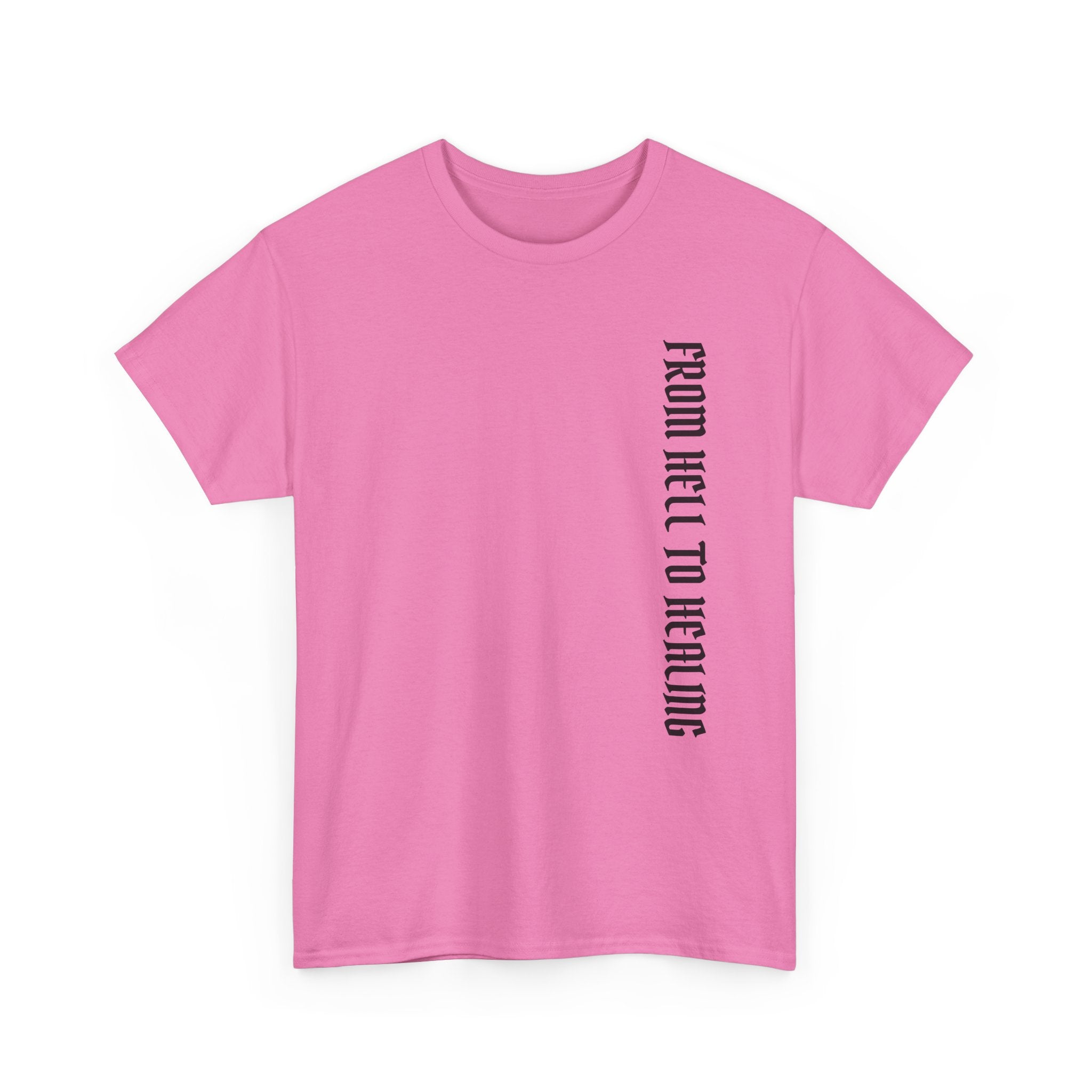 Recovery Cartel Signature Tee with "From Hell to Healing" on the front