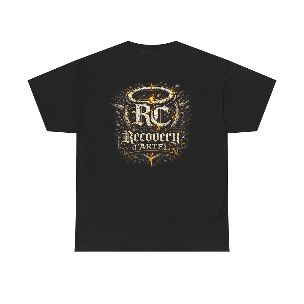 Recovery Cartel Signature Tee with "From Hell to Healing" on the front