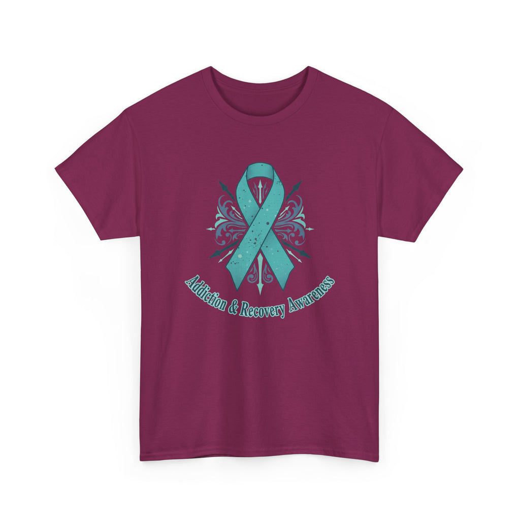 Addiction & Recovery Awareness Ribbon Tee — Teal Support Awareness T-Shirt