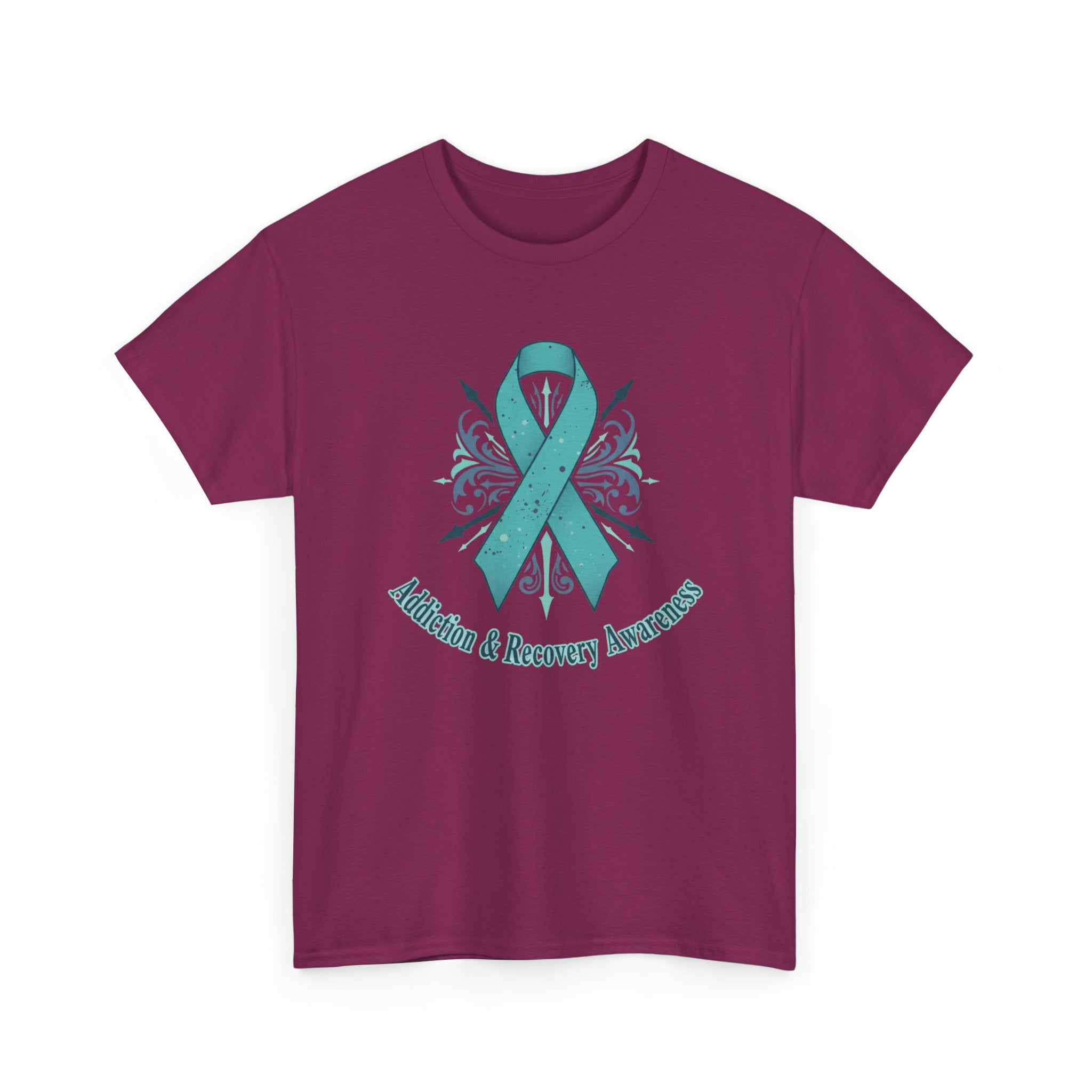 Addiction & Recovery Awareness Ribbon Tee — Teal Support Awareness T-Shirt