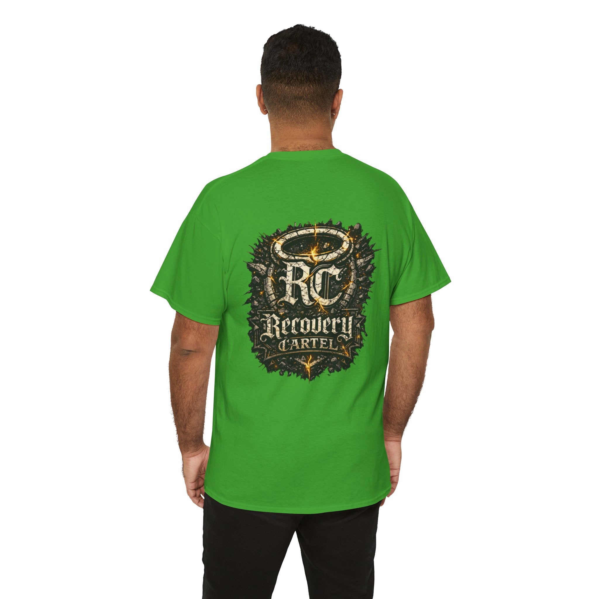 Recovery Cartel Signature Tee with "From Hell to Healing" on the front