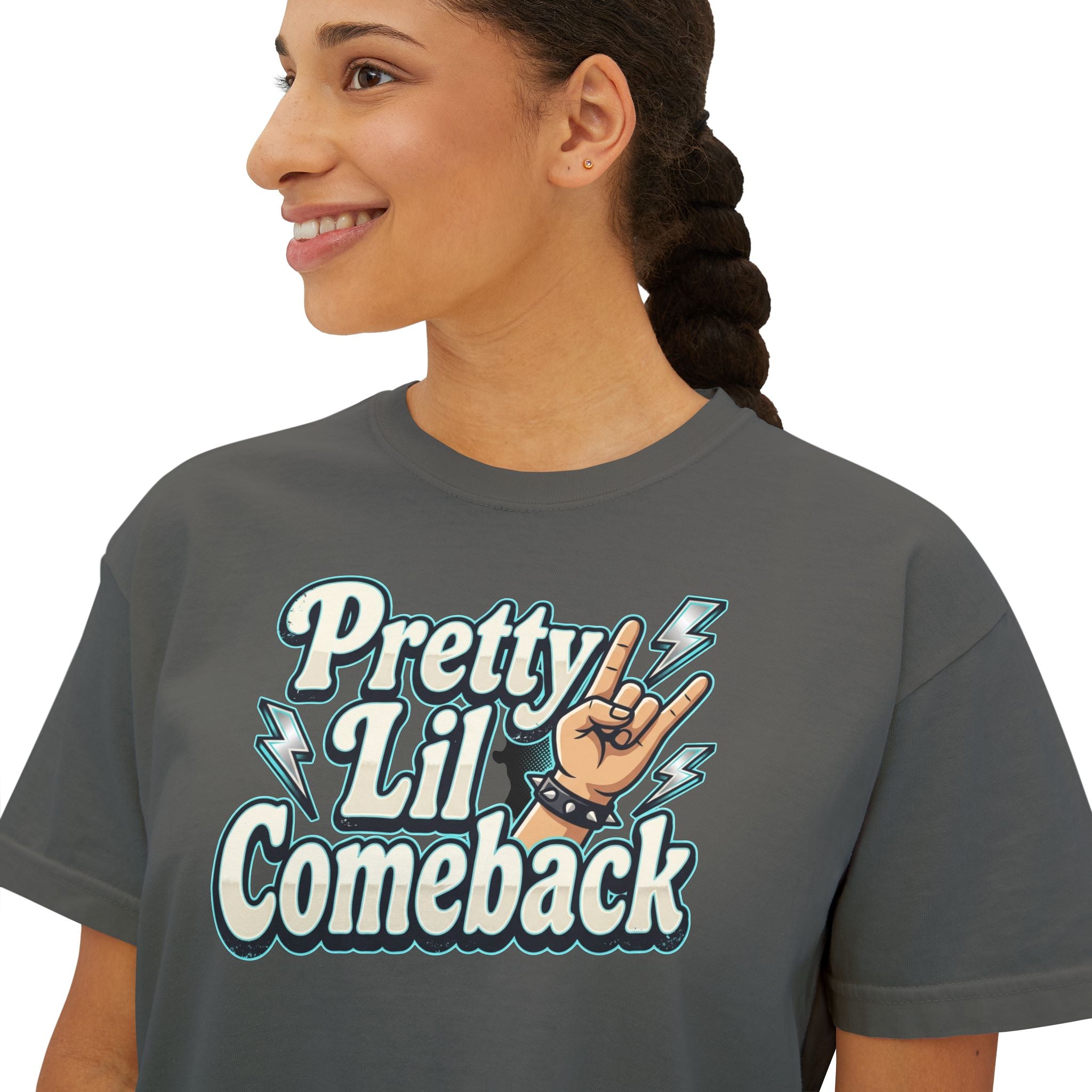 Pretty Lil Comeback Boxy Tee — Recovery Cartel Graphic Women’s Crop Shirt