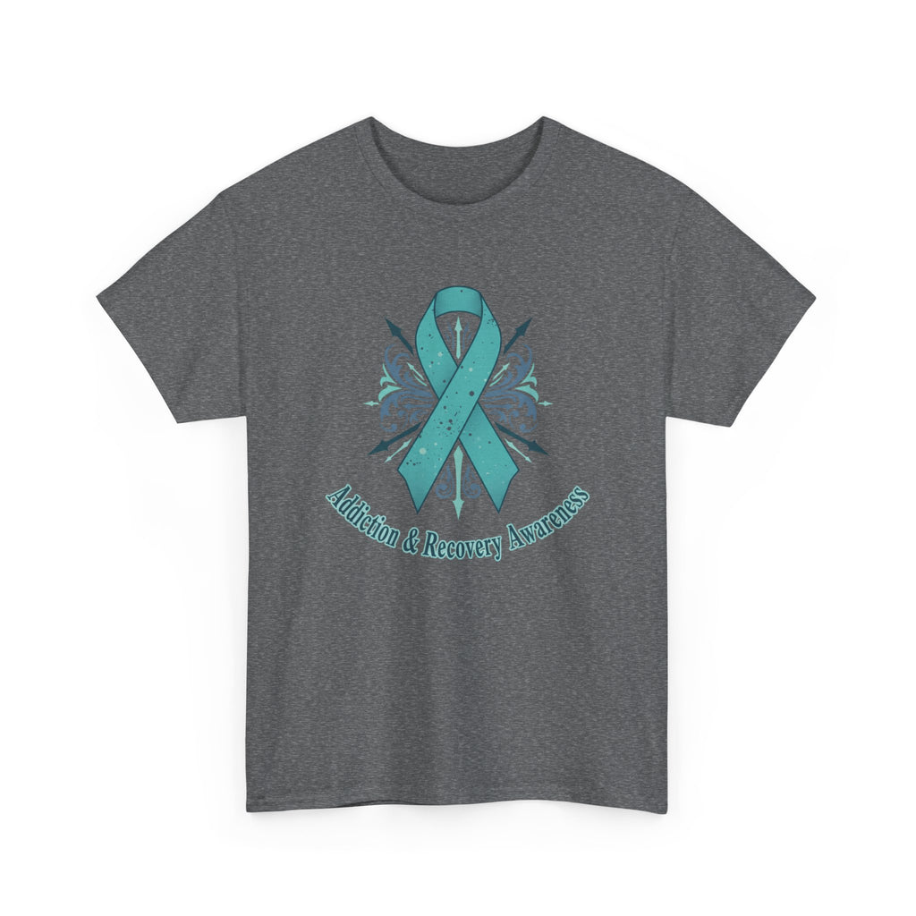 Addiction & Recovery Awareness Ribbon Tee — Teal Support Awareness T-Shirt
