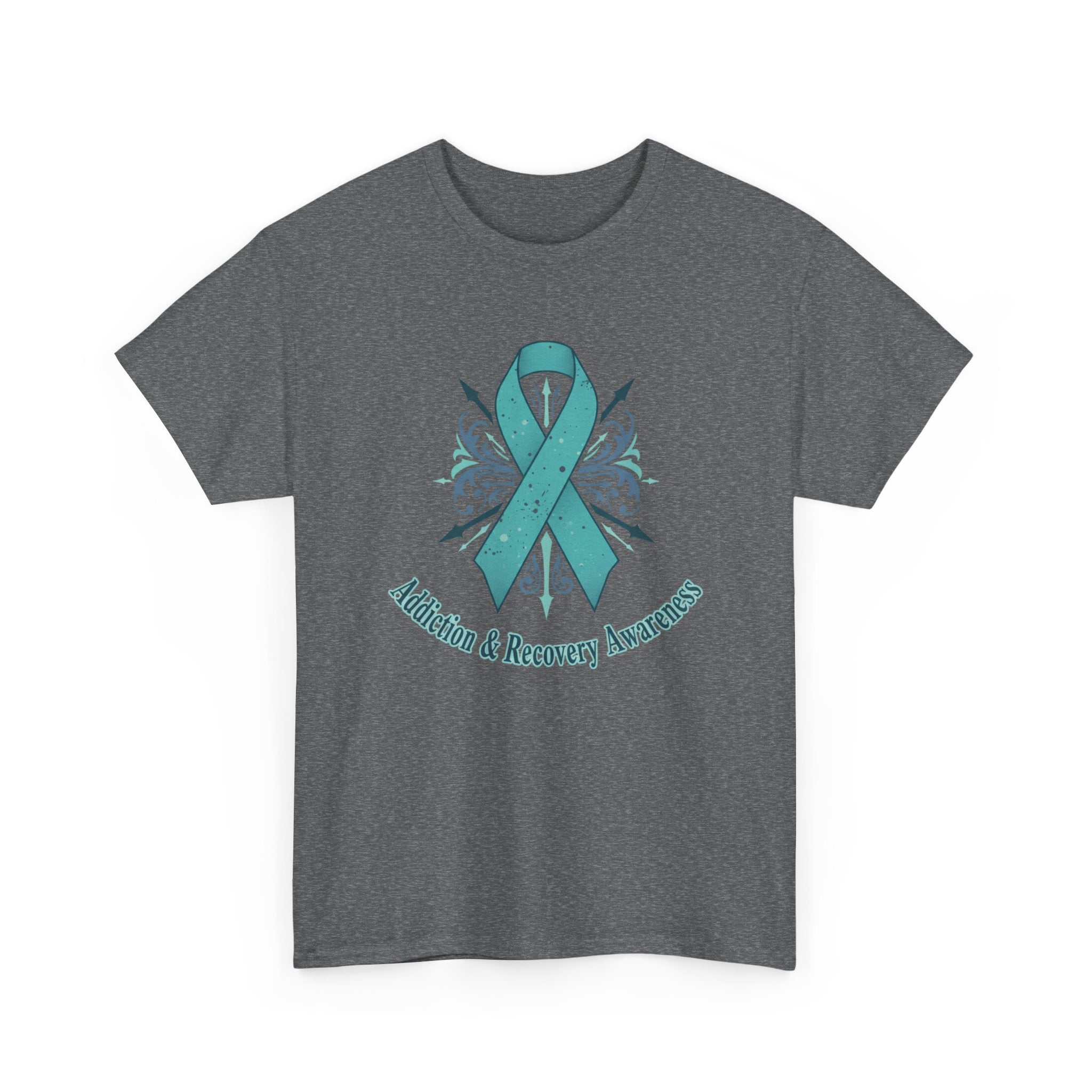 Addiction & Recovery Awareness Ribbon Tee — Teal Support Awareness T-Shirt